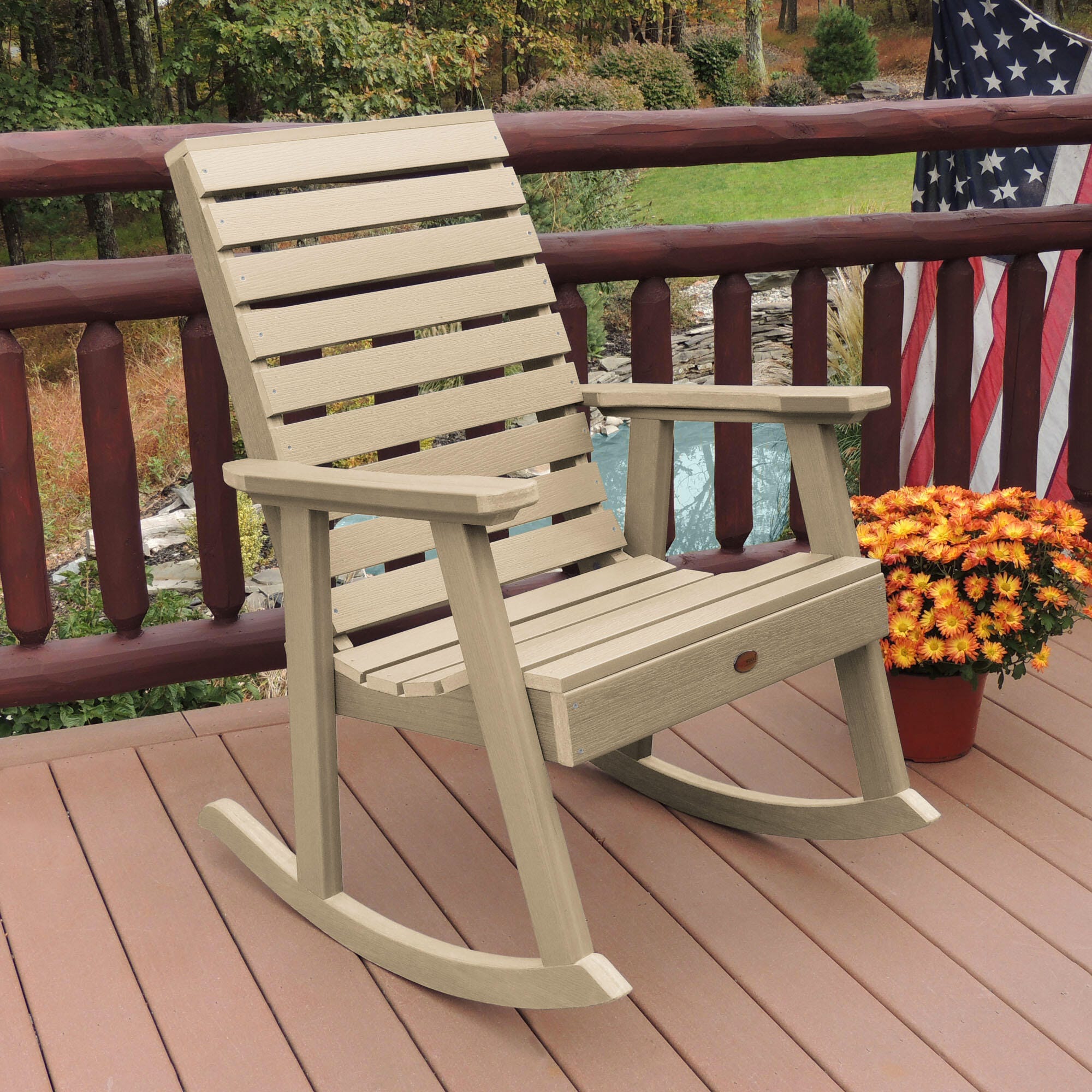 Highwood&reg; Weatherly Outdoor Rocking Chair, Tuscan Taupe, large