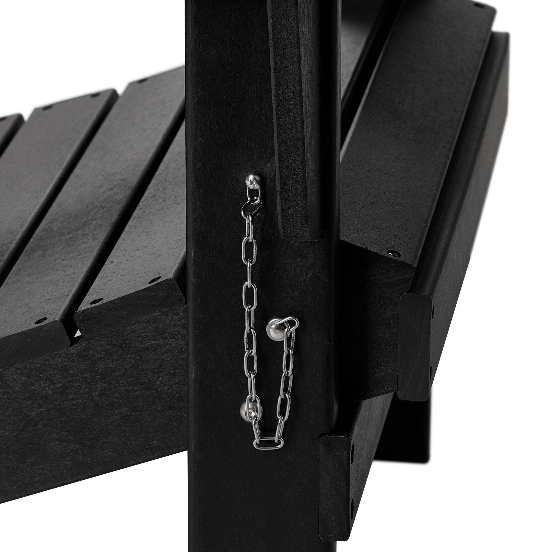 Westin Furniture Newport Folding Poly Adirondack Chair (Set of 2), Black, large