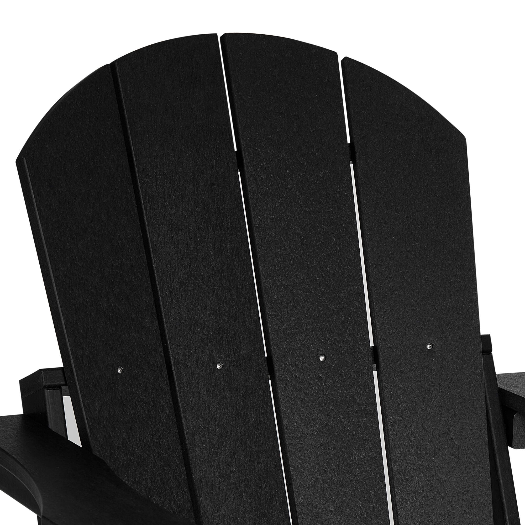 Westin Furniture Newport Folding Poly Adirondack Chair (Set of 2), Black, large