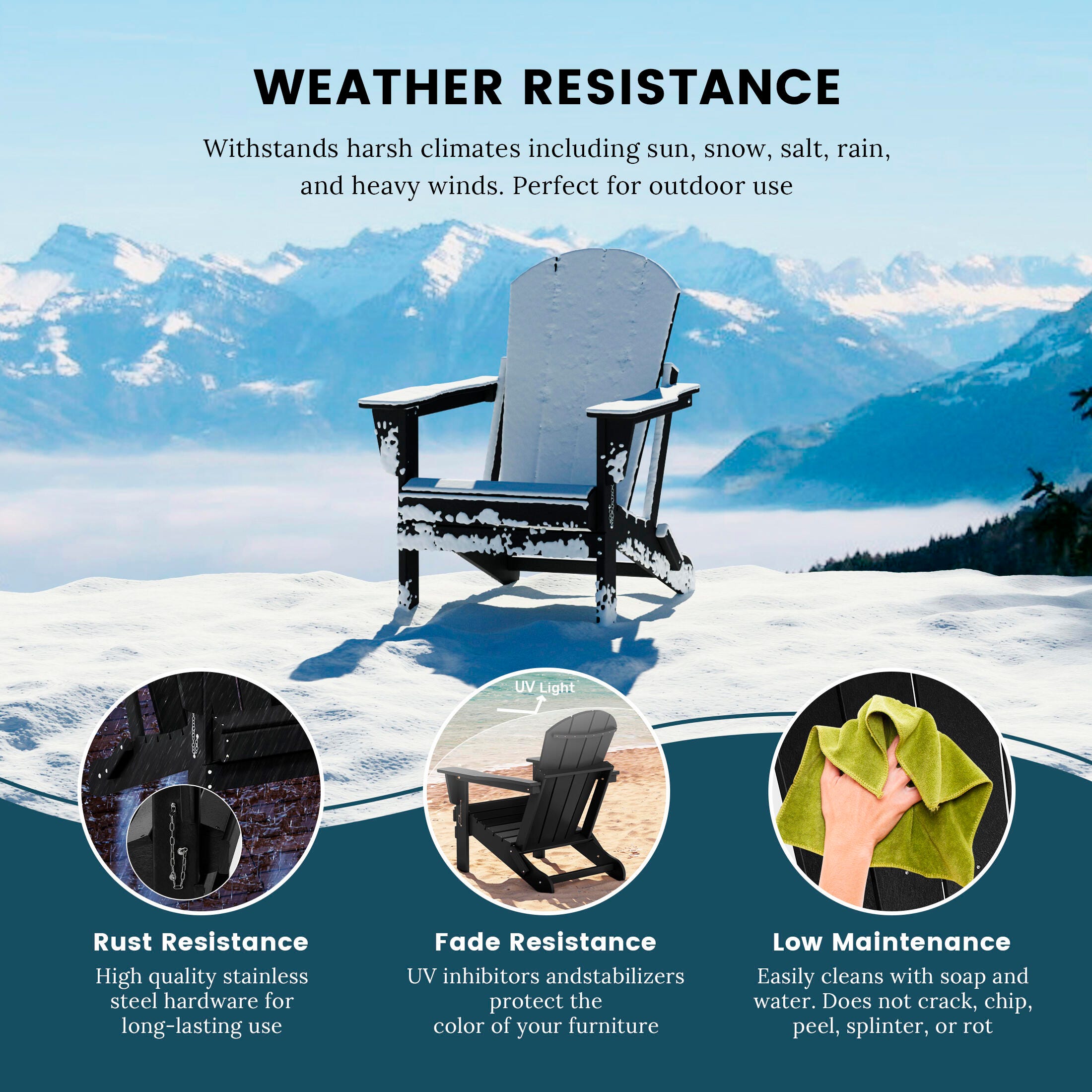 Westin Outdoor Newport Folding Adirondack Chair (set of 2) | Ashley