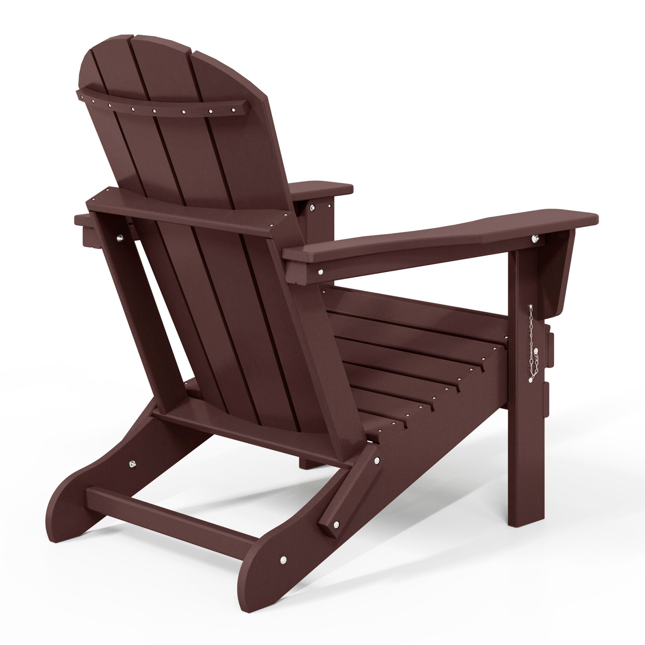 Westin Outdoor Newport Folding Poly Adirondack Chair (set Of 2), Dark Brown, large