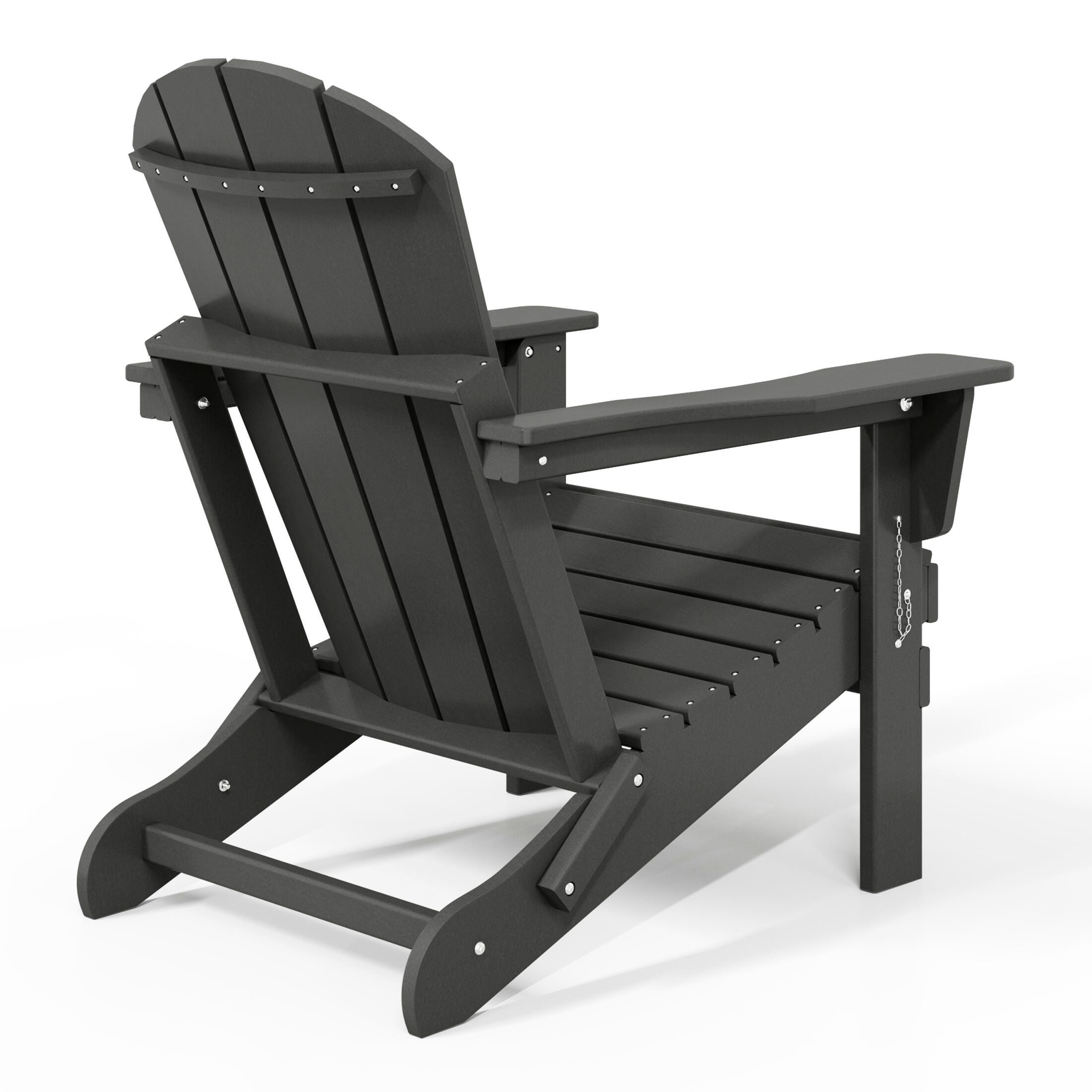 Westin Outdoor Newport Folding Poly Adirondack Chair (set Of 2), Gray, large
