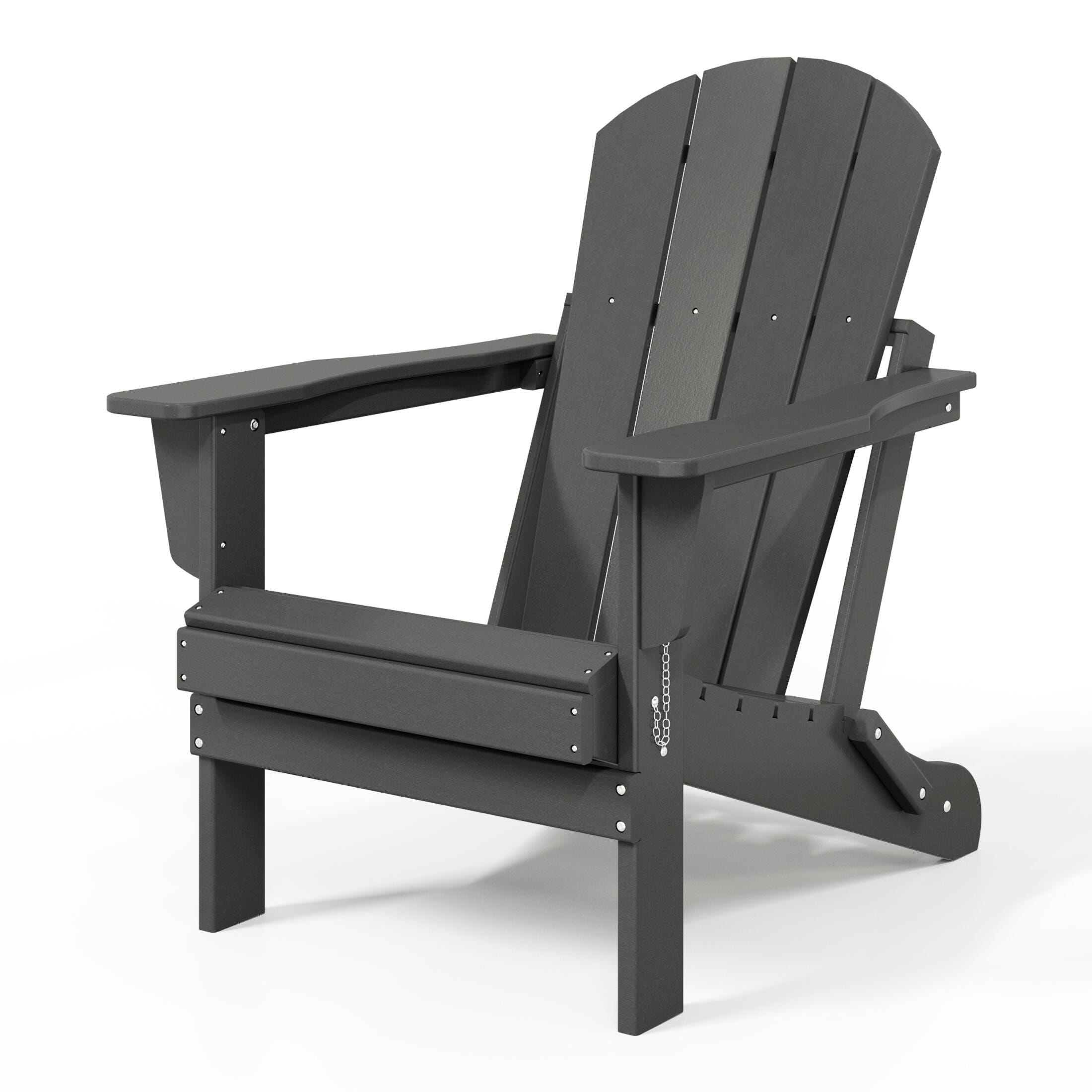 Westin Outdoor Newport Folding Poly Adirondack Chair (set Of 2), Gray, large