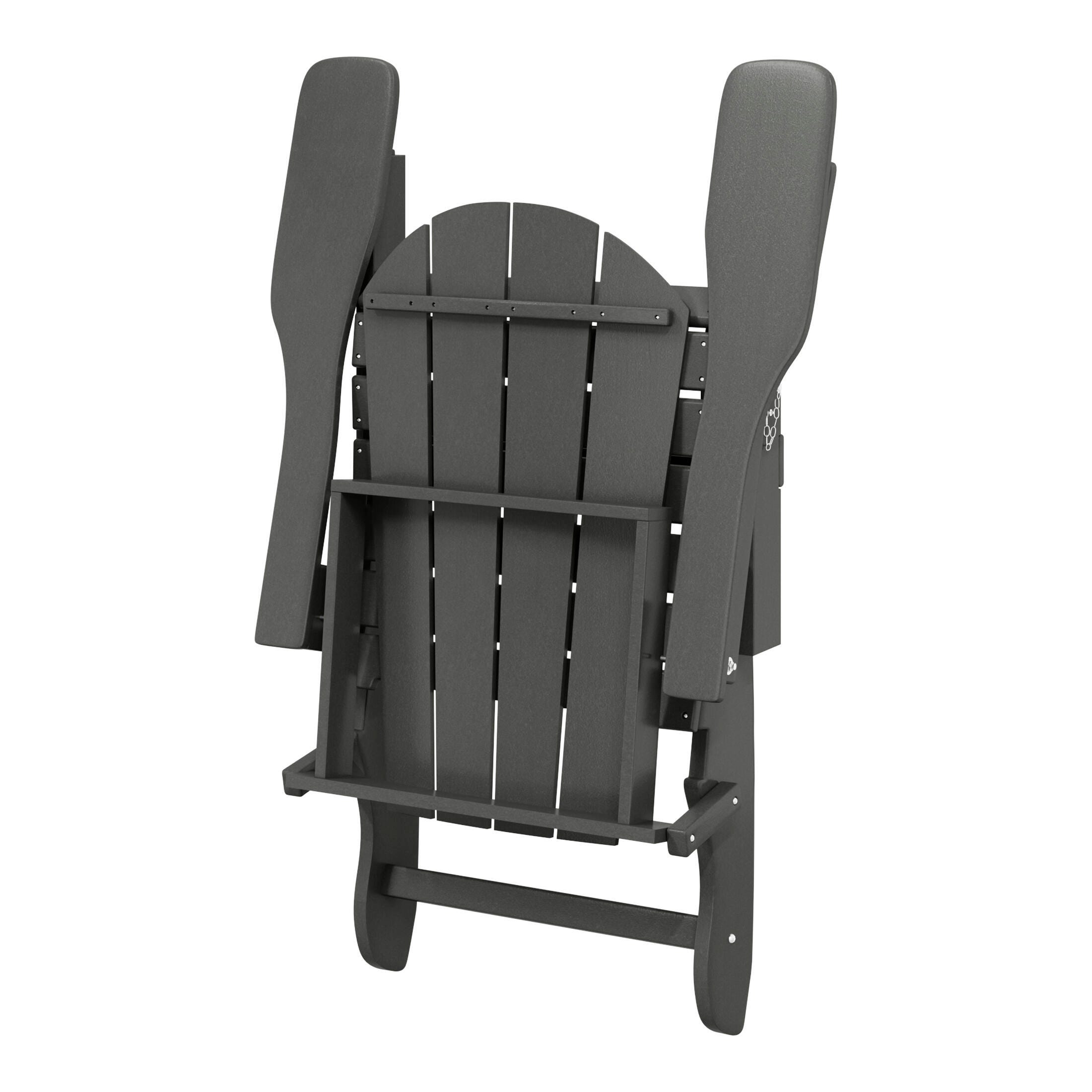 Westin Outdoor Newport Folding Poly Adirondack Chair (set Of 2), Gray, large