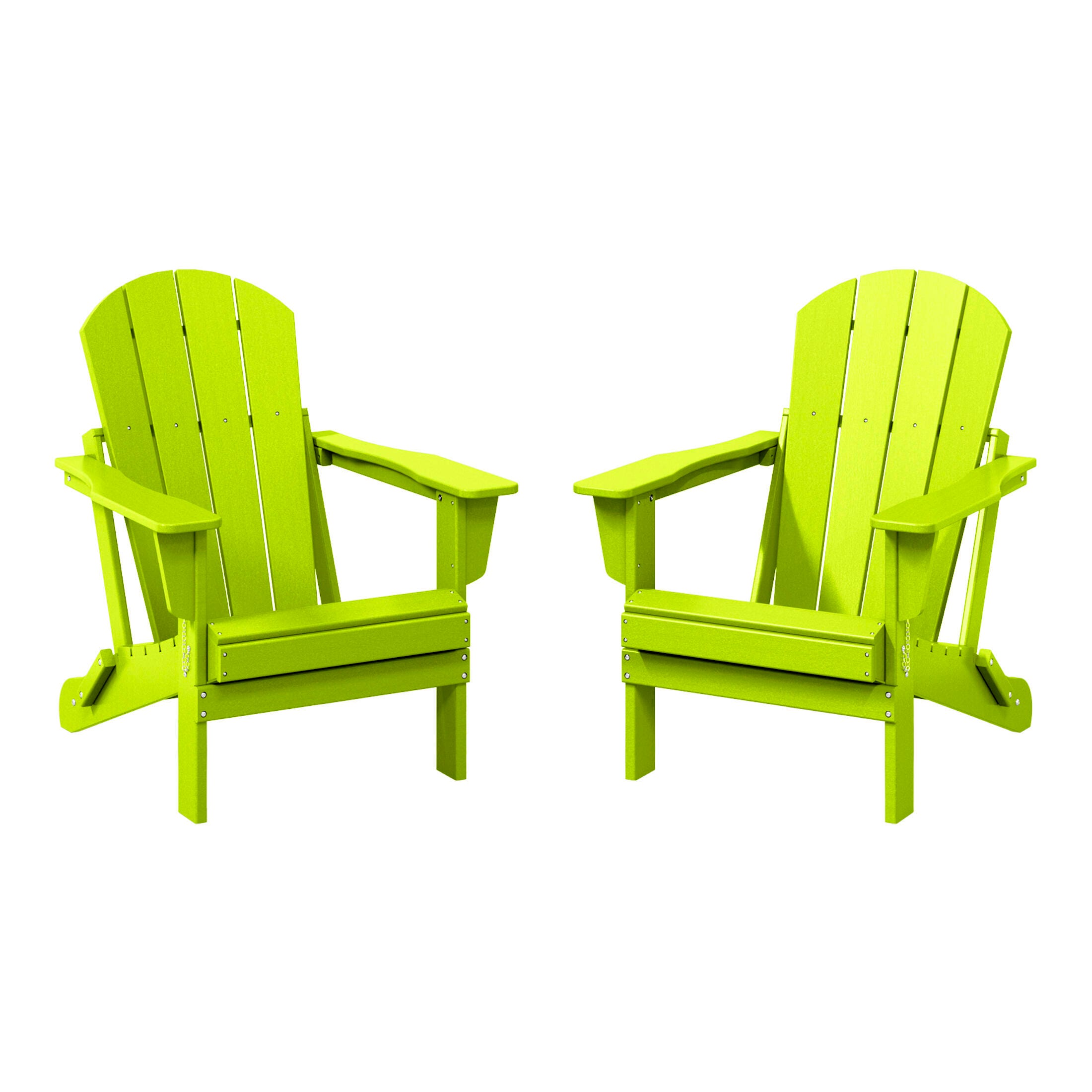 Westin Outdoor Newport Folding Poly Adirondack Chair (set Of 2), Lime, large