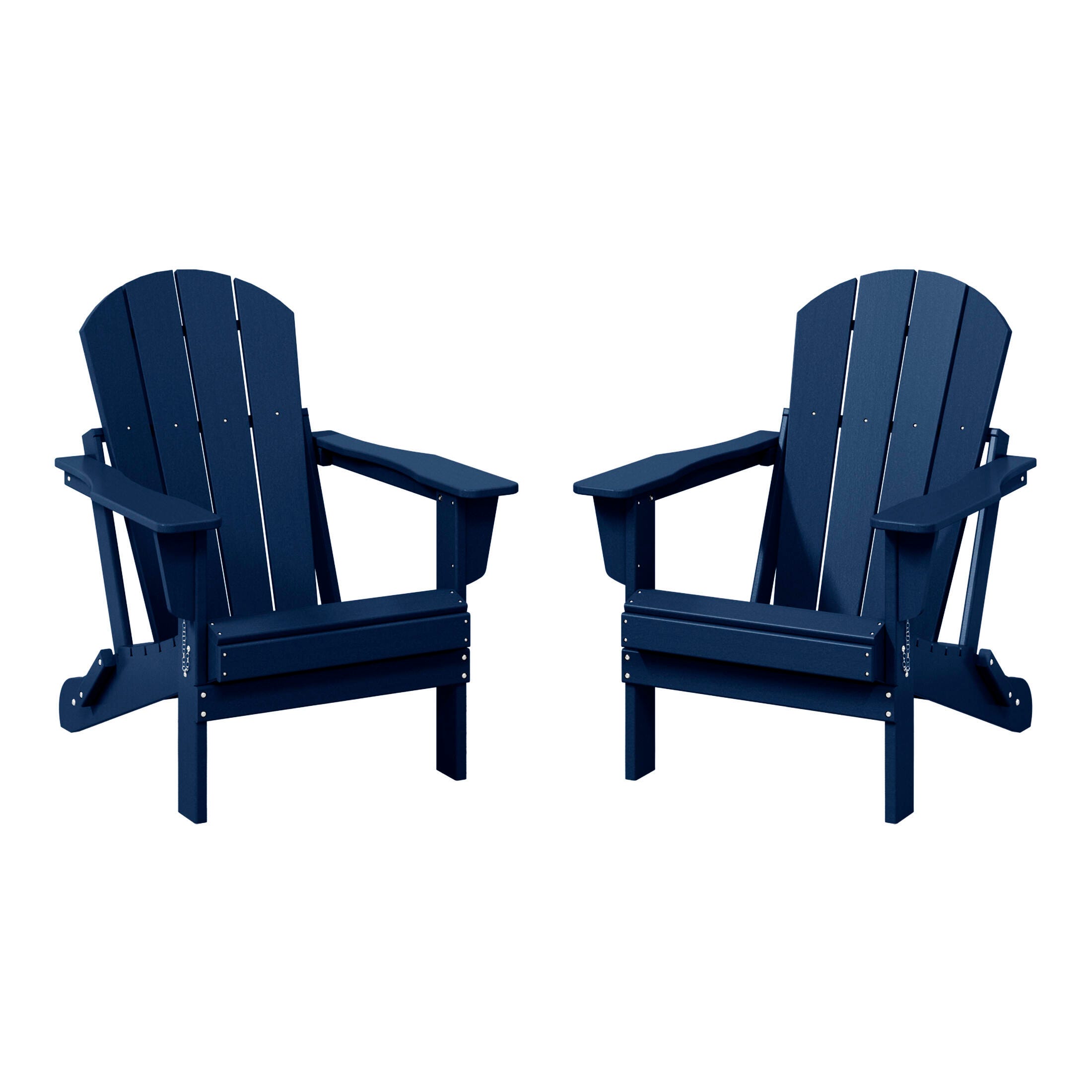 Westin Outdoor Newport Folding Poly Adirondack Chair (set Of 2), Navy Blue, large