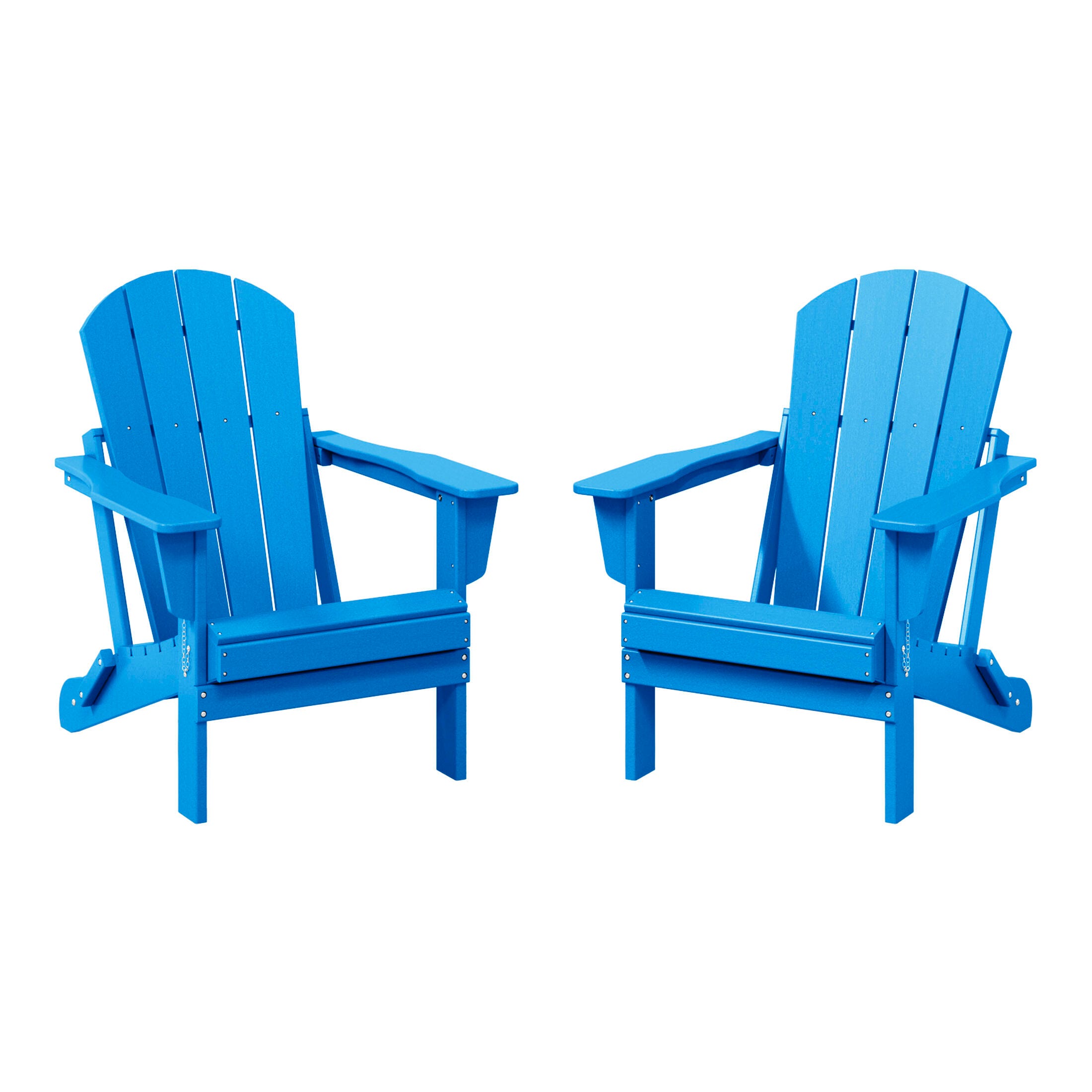 Westin Outdoor Newport Folding Poly Adirondack Chair (set Of 2), Pacific Blue, large