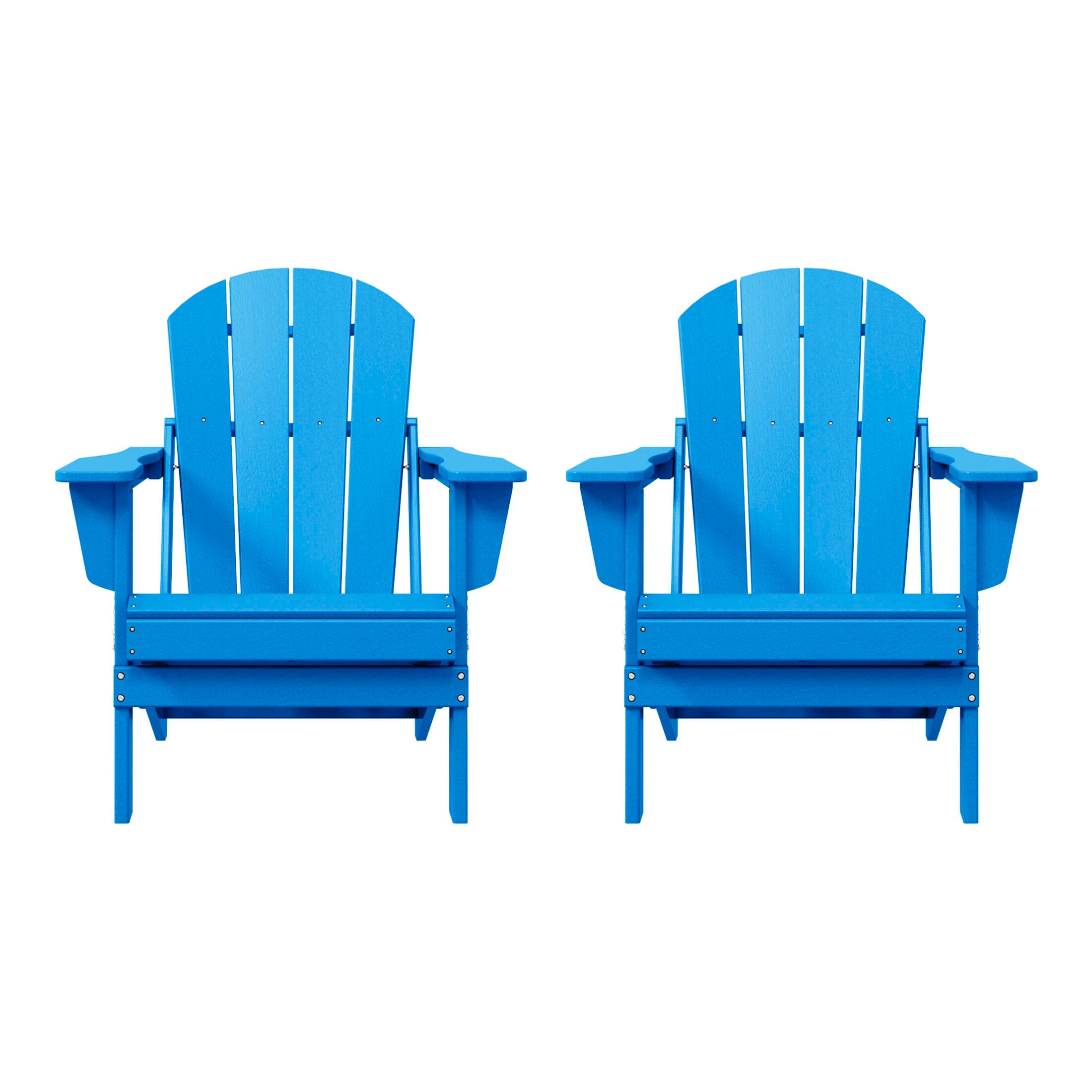 Westin Outdoor Newport Folding Poly Adirondack Chair (set Of 2), Pacific Blue, large