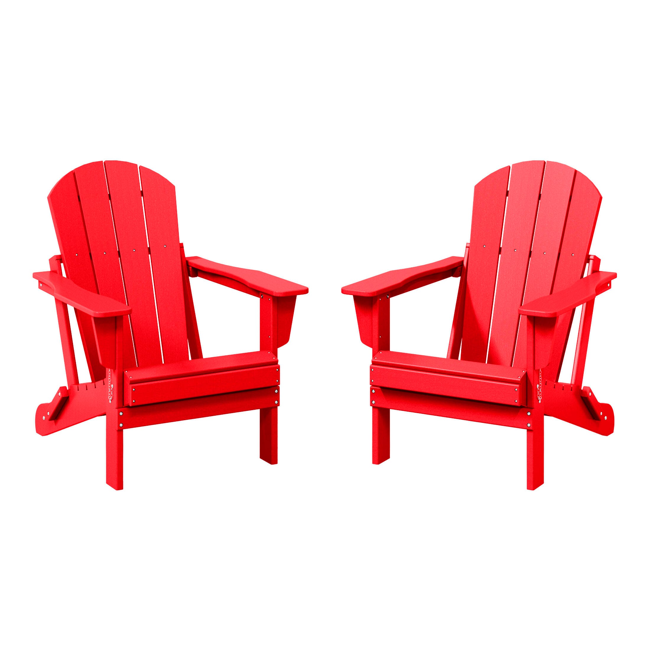 Westin Outdoor Newport Folding Poly Adirondack Chair (set Of 2), Red, large