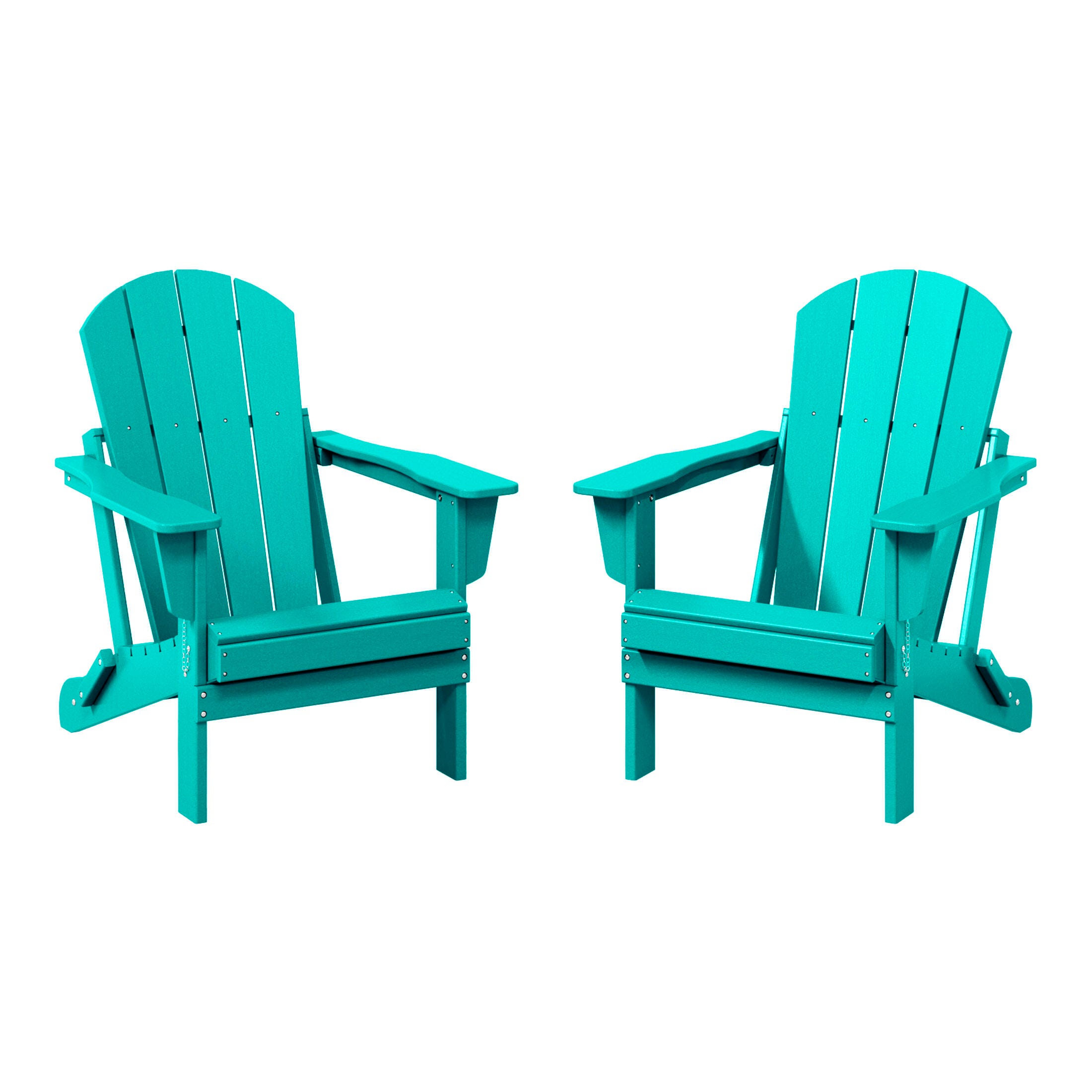 Westin Outdoor Newport Folding Poly Adirondack Chair (set Of 2), Turquoise, large