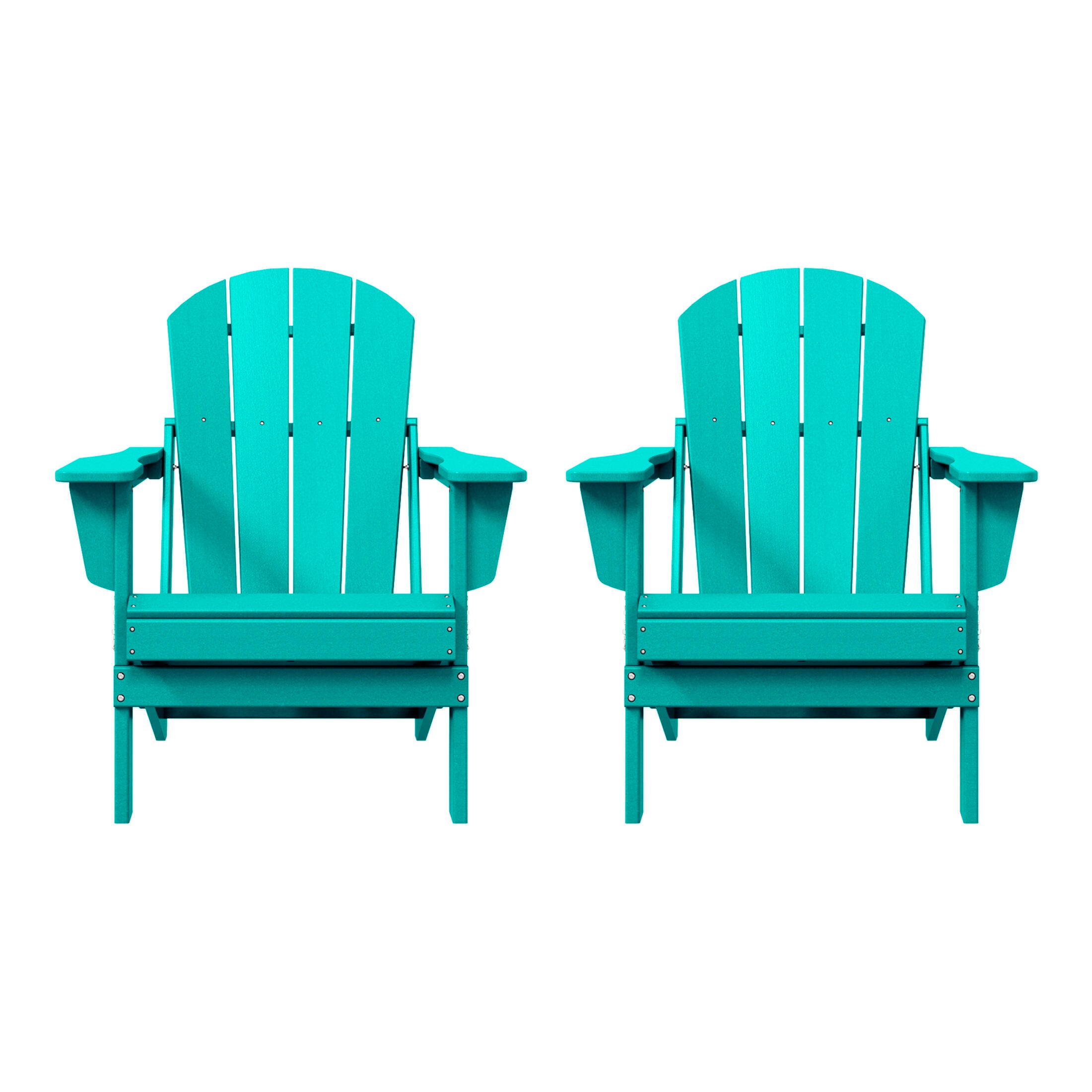 Westin Outdoor Newport Folding Poly Adirondack Chair (set Of 2), Turquoise, large