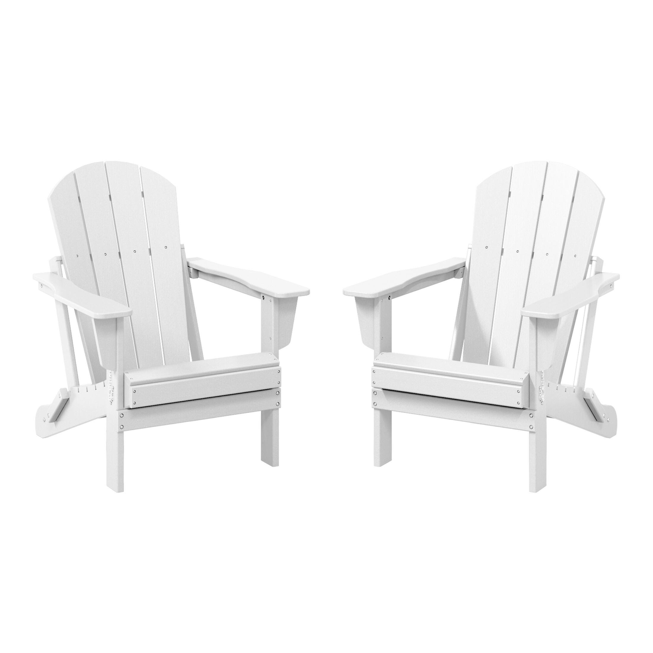 Westin Outdoor Newport Folding Poly Adirondack Chair (set Of 2), White, large
