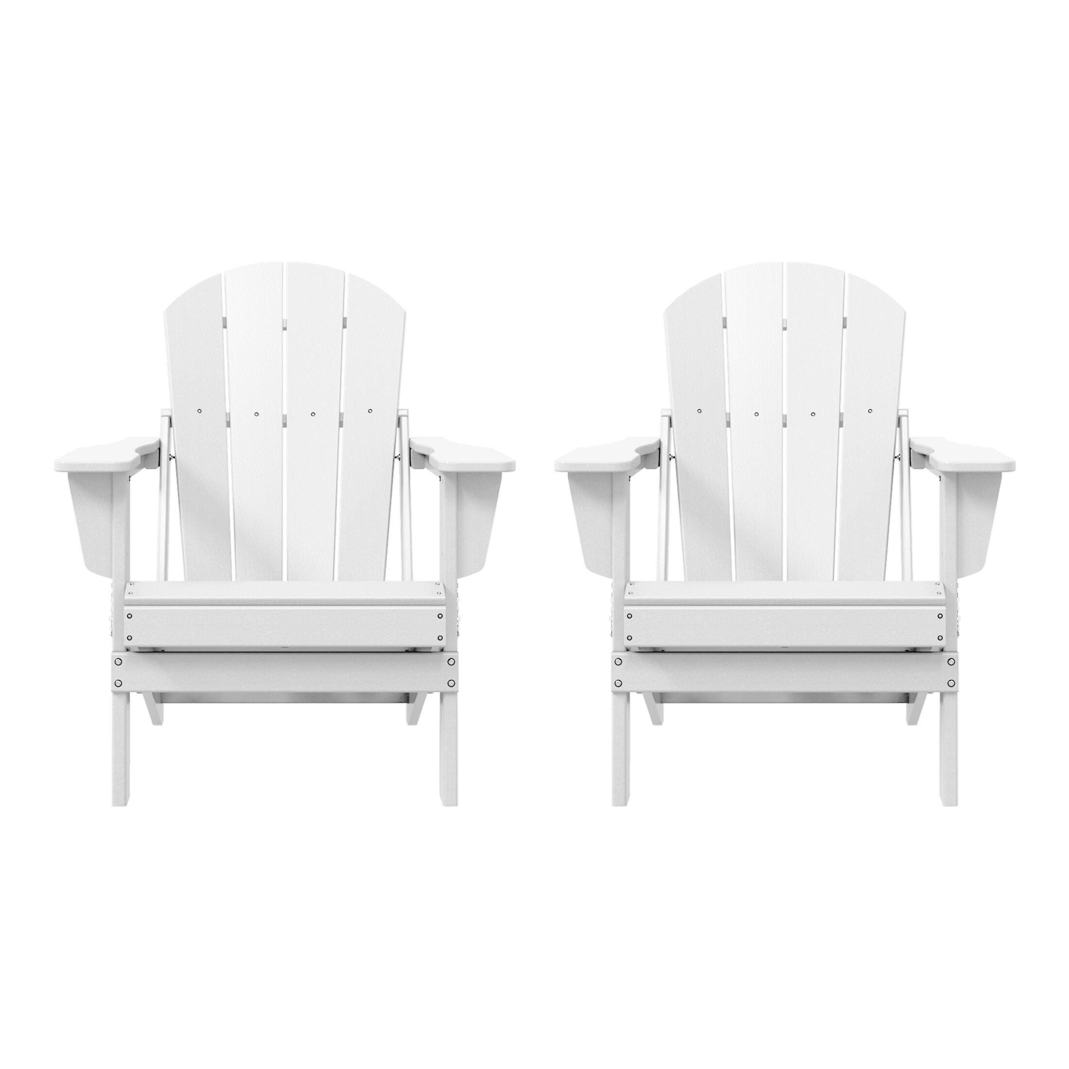 Westin Outdoor Newport Folding Poly Adirondack Chair (set Of 2), White, large