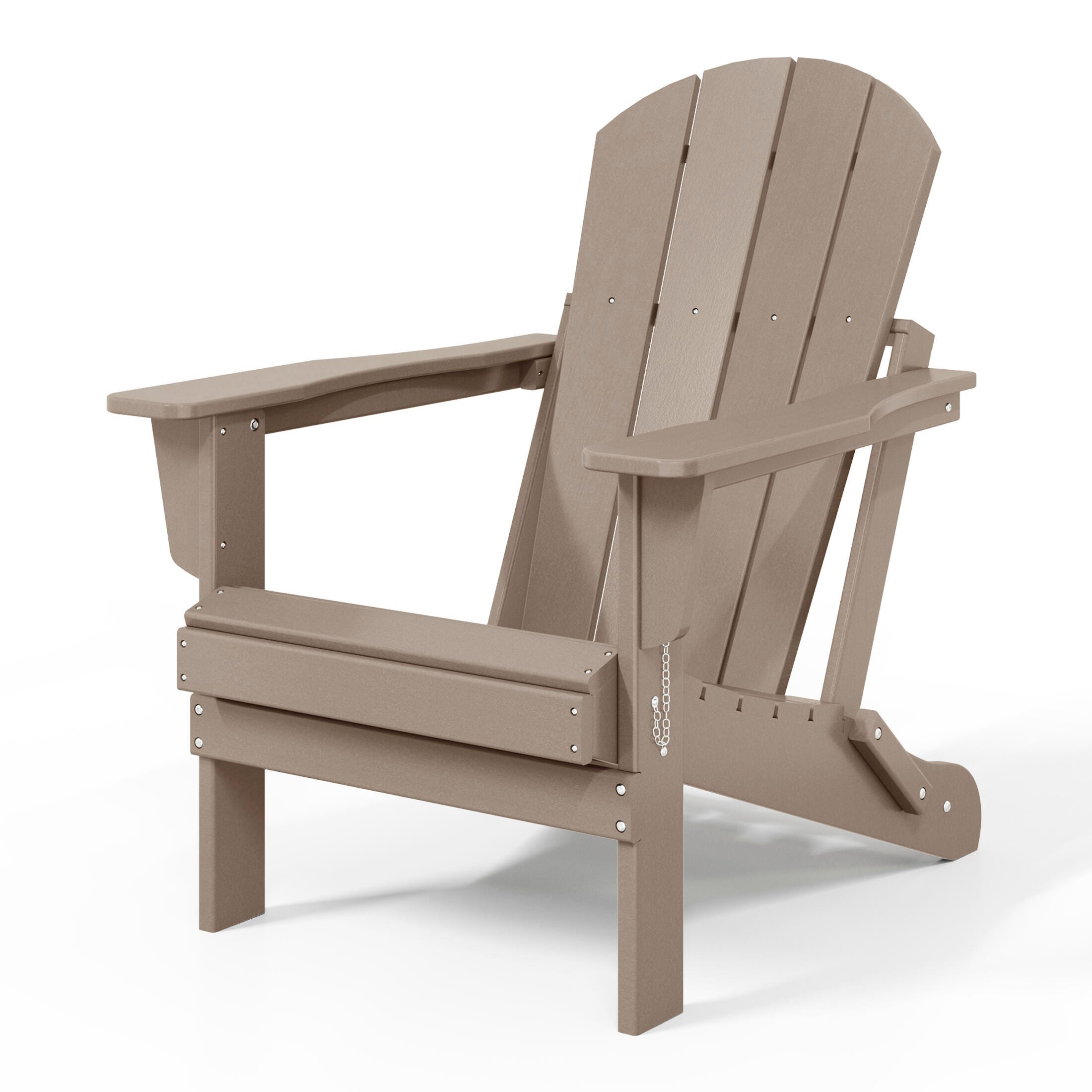 Westin Outdoor Newport Folding Poly Adirondack Chair (set Of 2), Weathered Wood, large