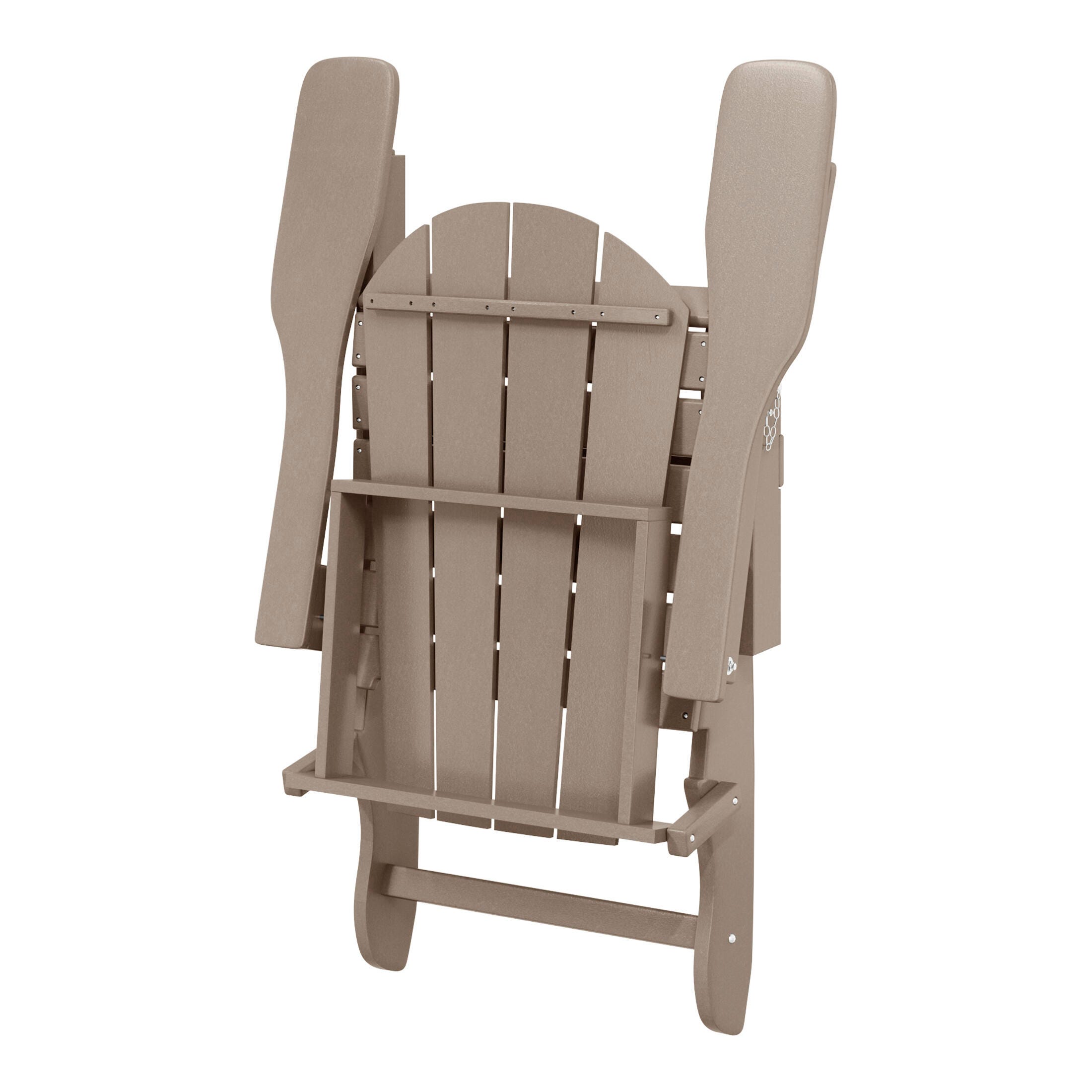 Westin Outdoor Newport Folding Poly Adirondack Chair (set Of 2), Weathered Wood, large