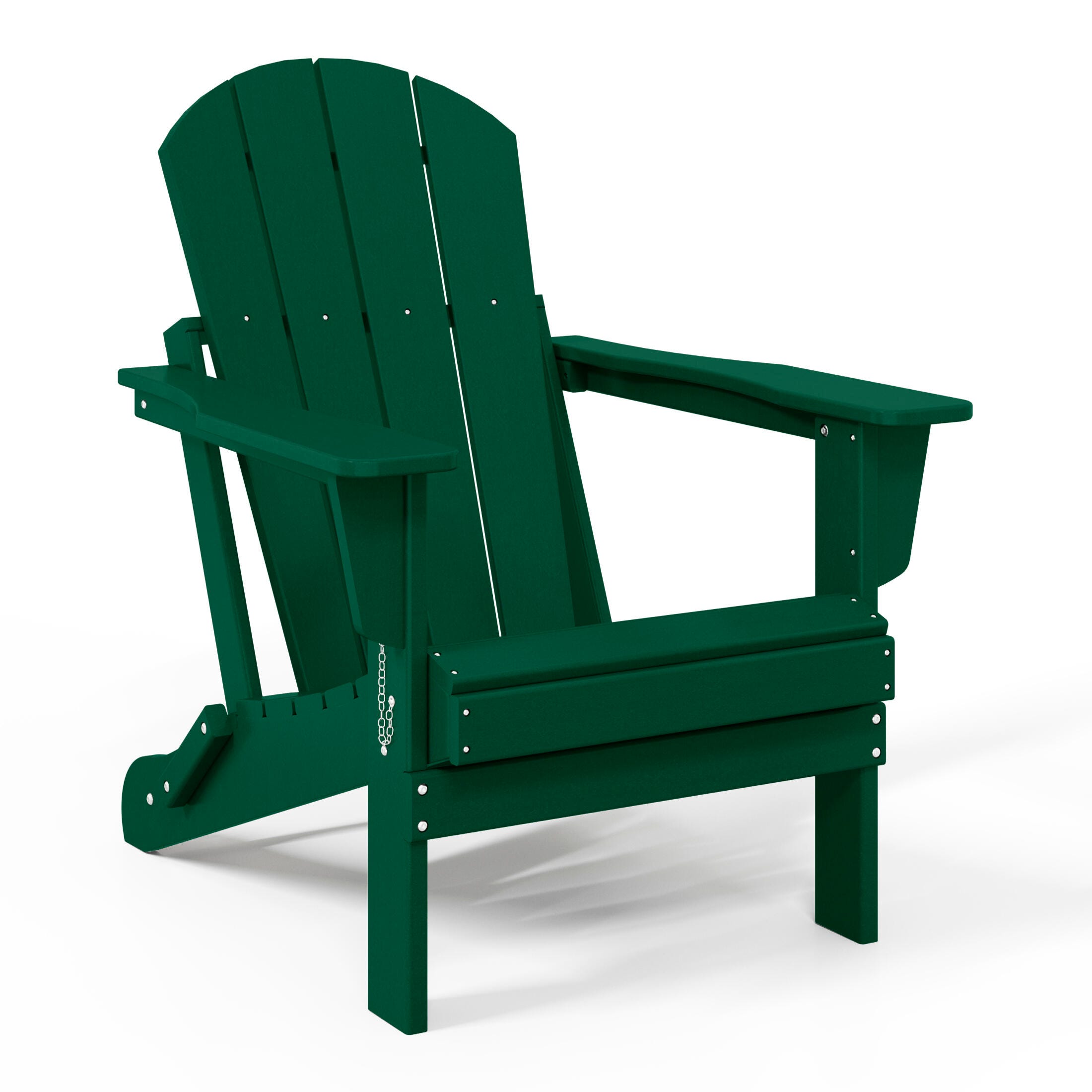Westin Outdoor Newport Folding Poly Adirondack Chair (set Of 2), Dark Green, large