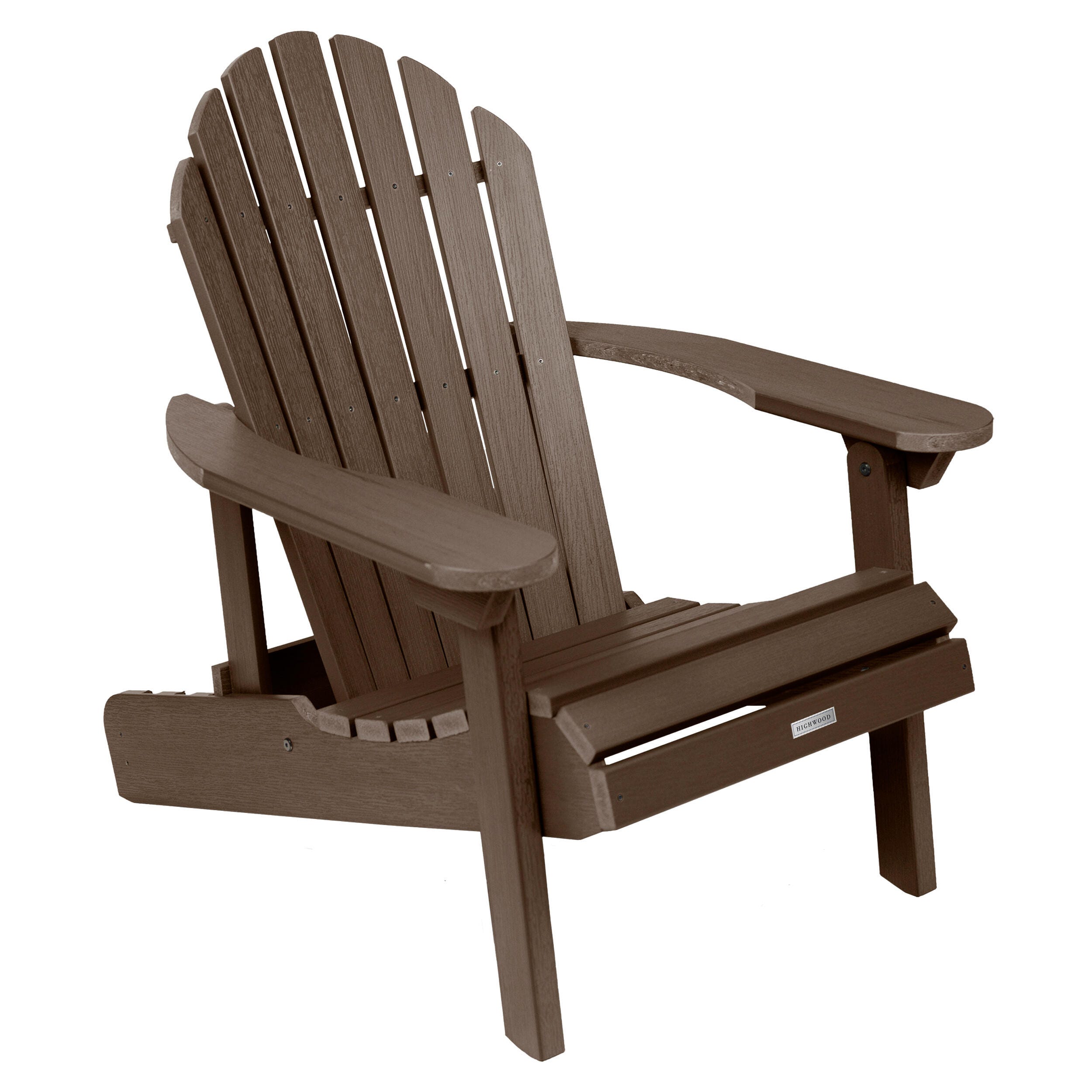 Highwood&reg; Hamilton Outdoor Folding and Reclining Adirondack Chair, Weathered Acorn, large