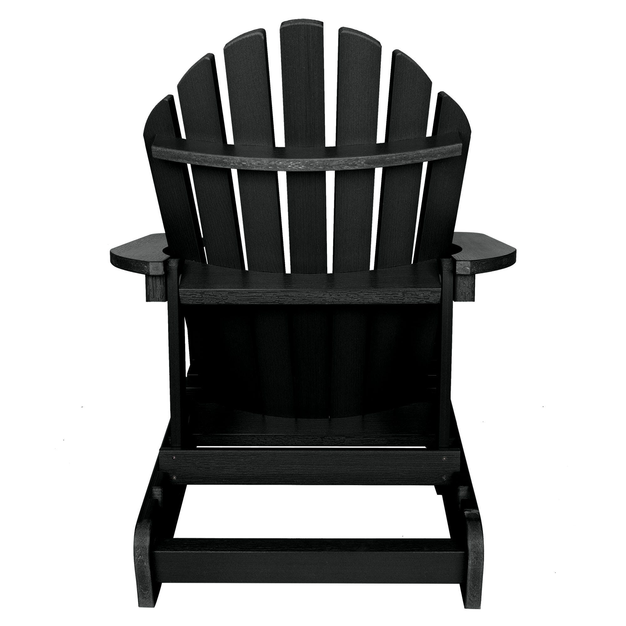 Highwood® Hamilton Outdoor Folding and Reclining Adirondack Chair, Black, large