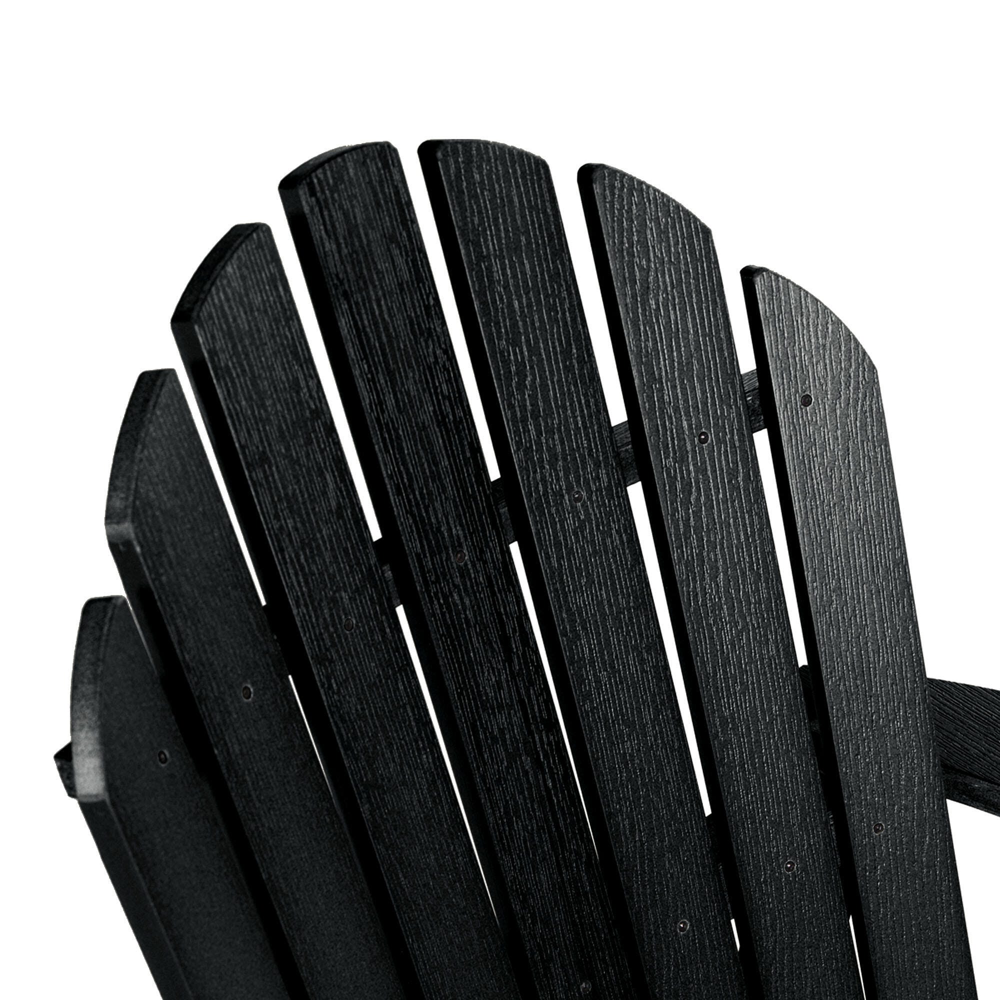 Highwood® Hamilton Outdoor Folding and Reclining Adirondack Chair, Black, large