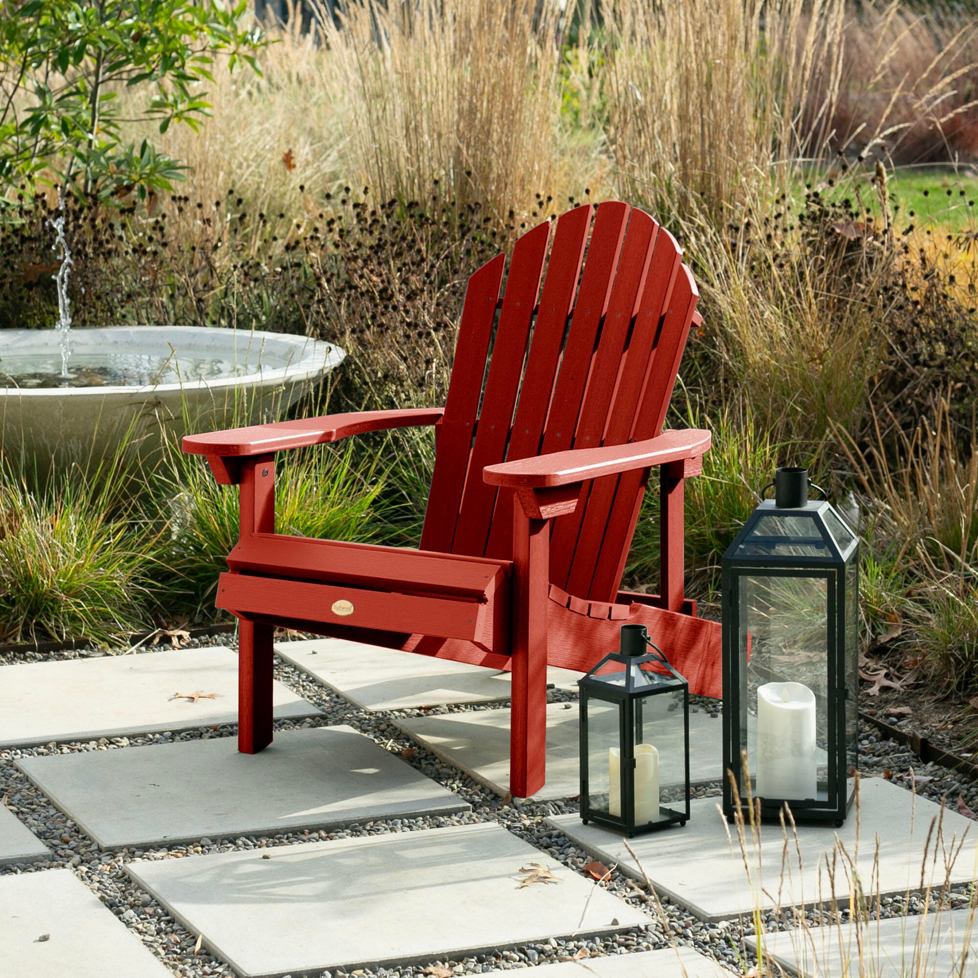 Highwood&reg; Hamilton Outdoor Folding and Reclining Adirondack Chair, Rustic Red, rollover