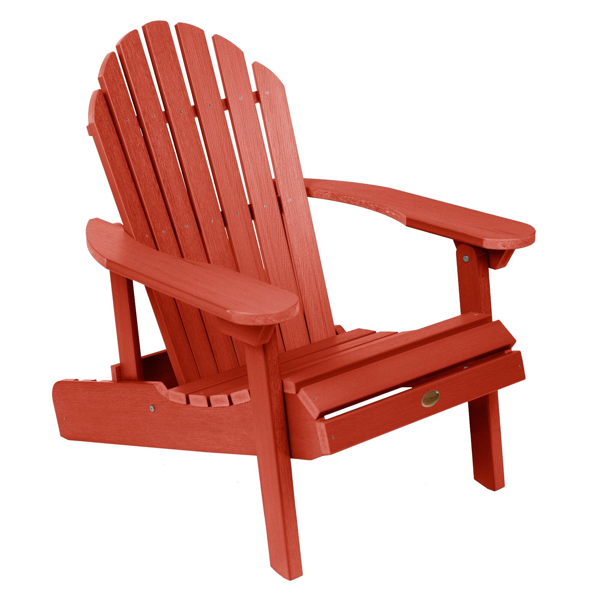 Highwood&reg; Hamilton Outdoor Folding and Reclining Adirondack Chair, Rustic Red, large