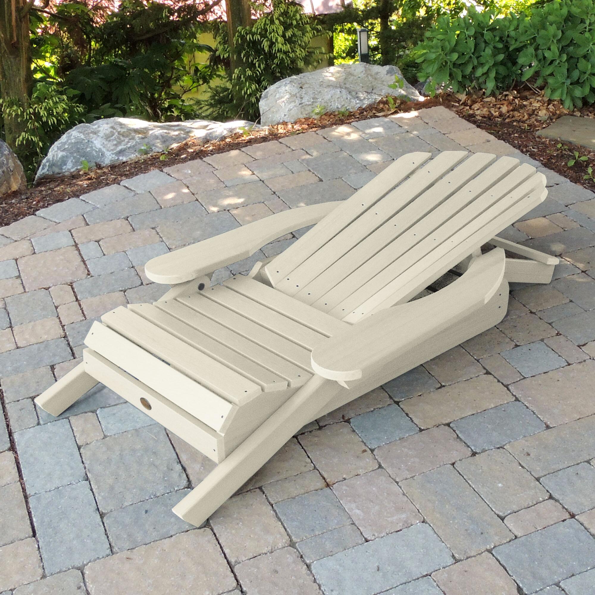 Highwood® Hamilton Outdoor Folding and Reclining Adirondack Chair, Whitewash, large