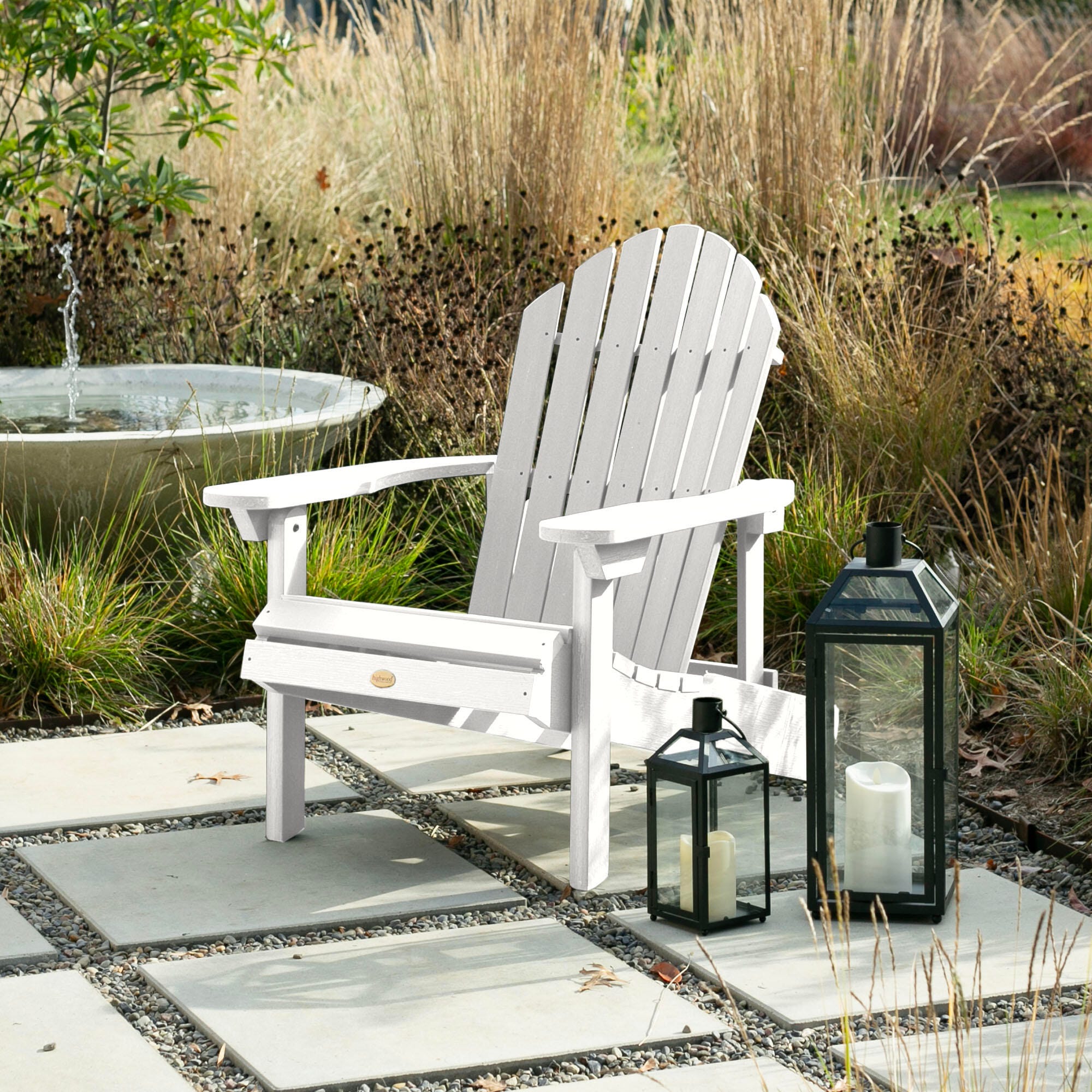 Highwood&reg; Hamilton Outdoor Folding and Reclining Adirondack Chair, White, rollover