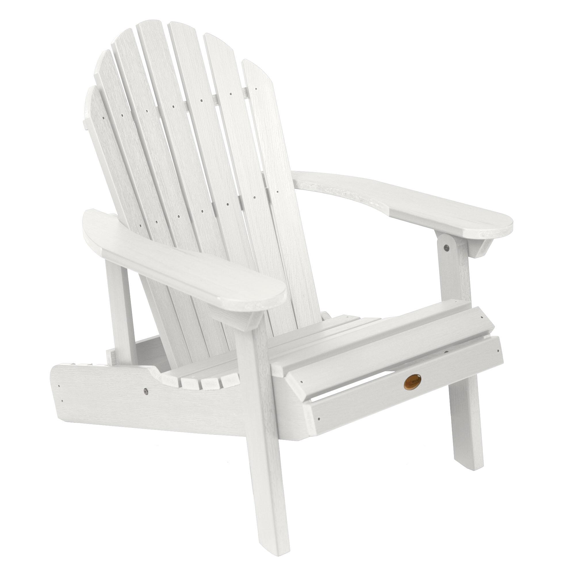 Highwood&reg; Hamilton Outdoor Folding and Reclining Adirondack Chair, White, large