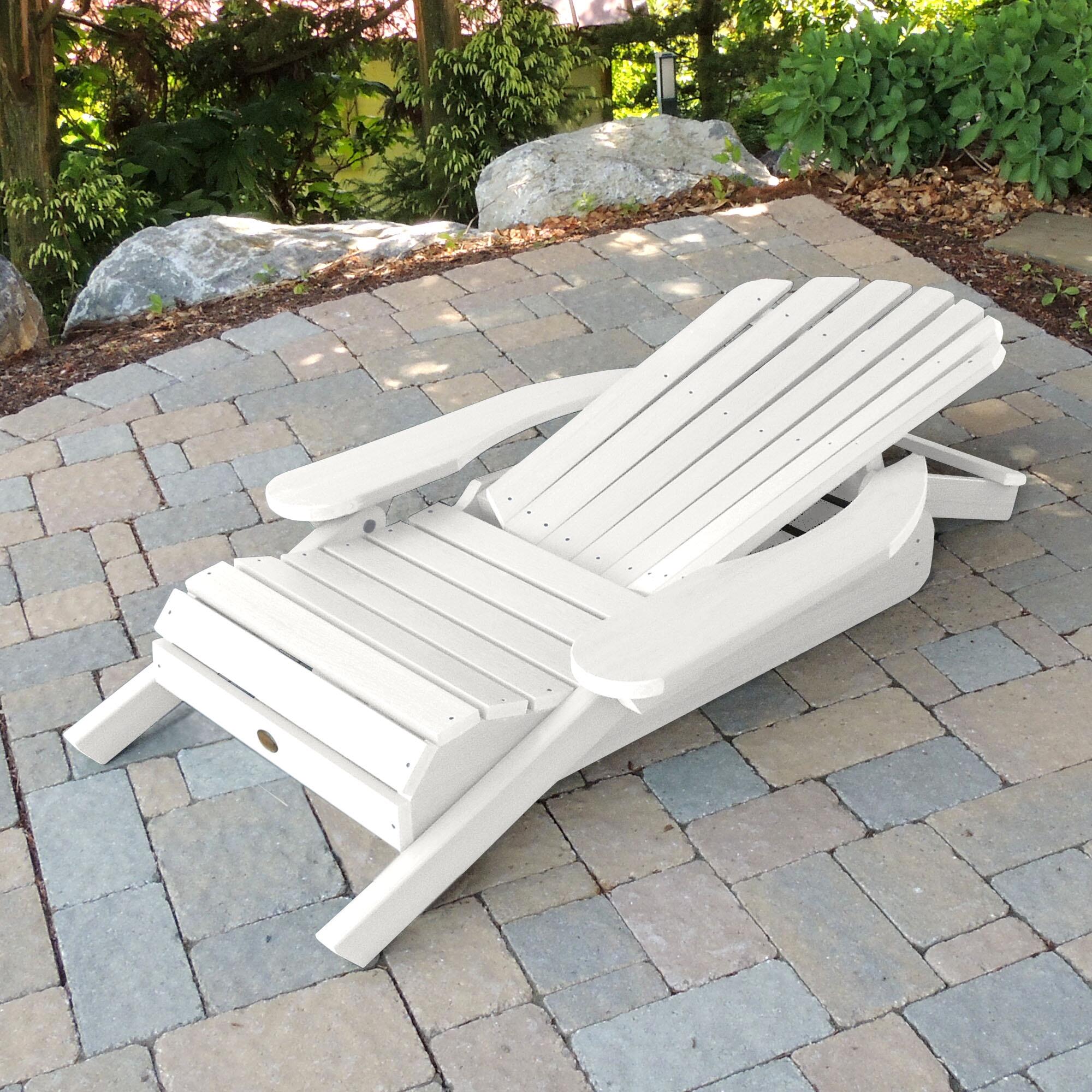 Highwood® Hamilton Outdoor Folding and Reclining Adirondack Chair, White, large