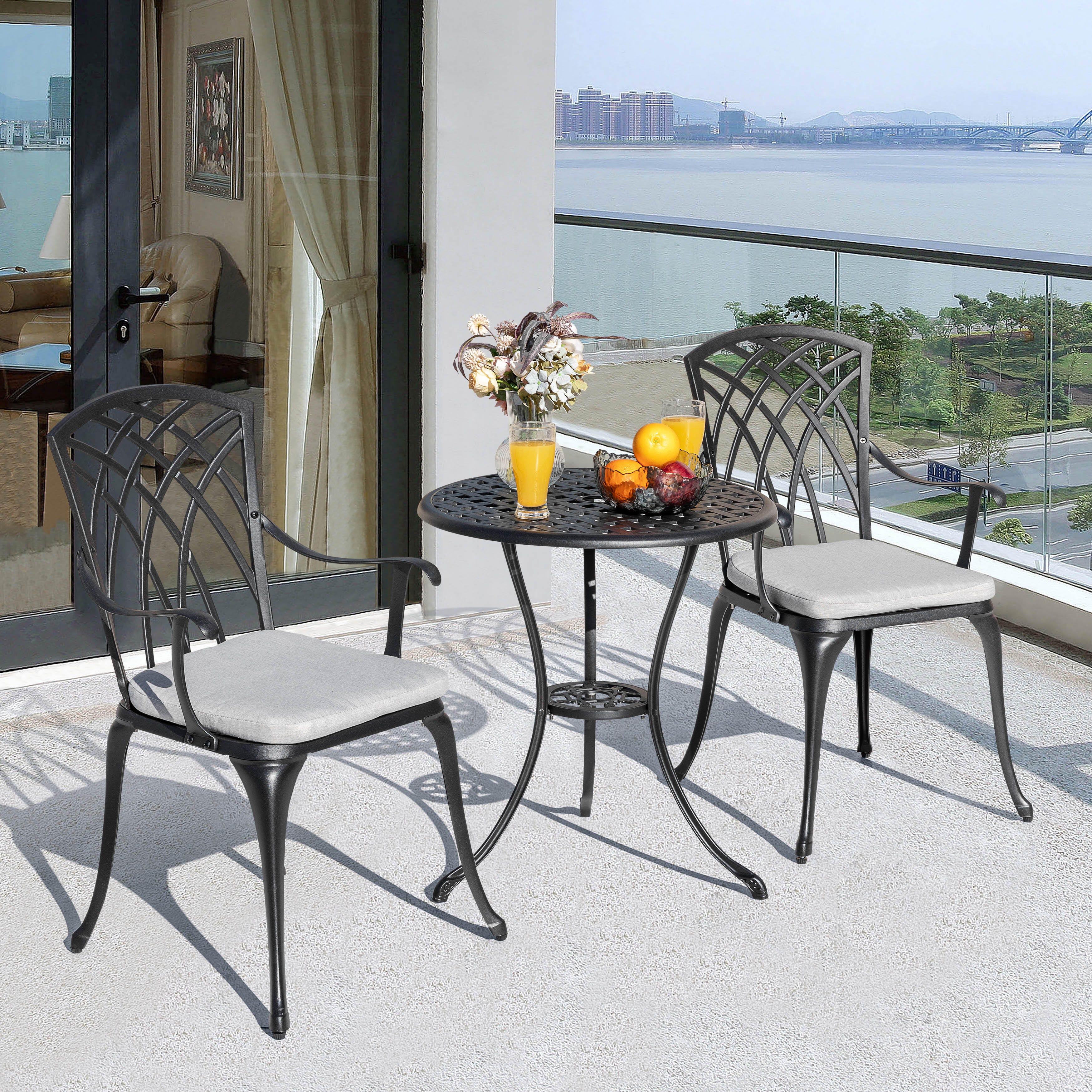 Nuu Garden Outdoor Bistro Table and 2 Chairs, , large