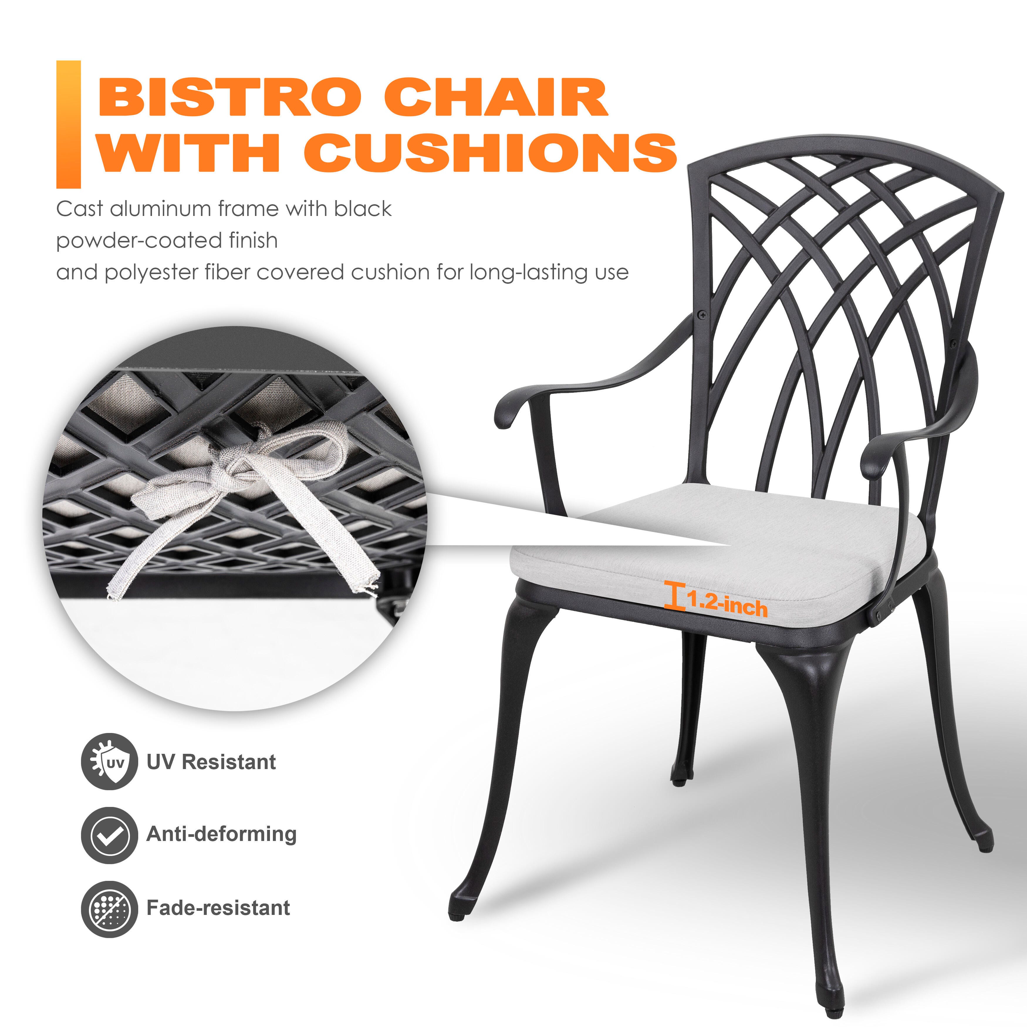 Nuu Garden Outdoor Bistro Table and 2 Chairs, , large