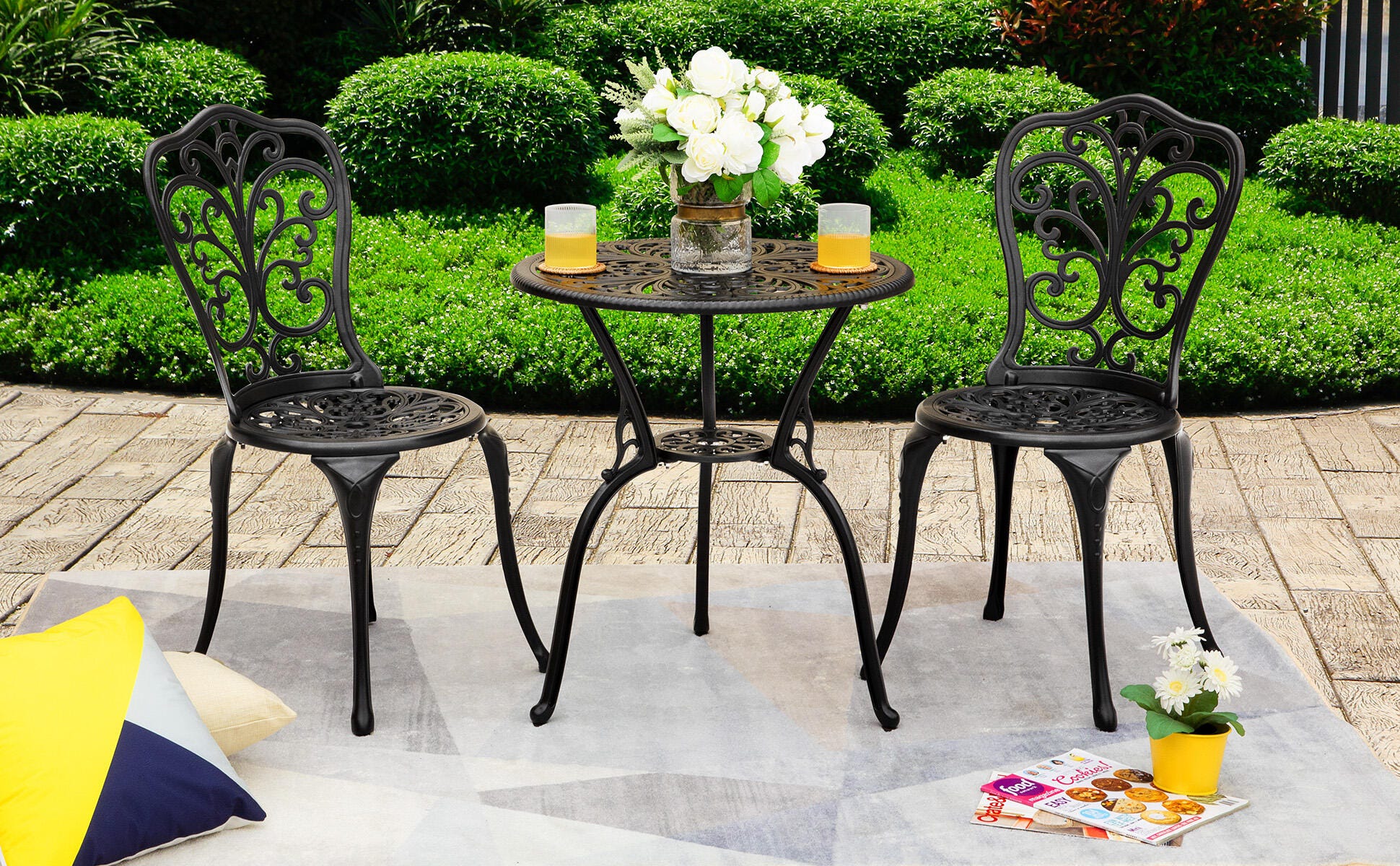 Nuu Garden Outdoor Bistro Table and 2 Chairs, , large