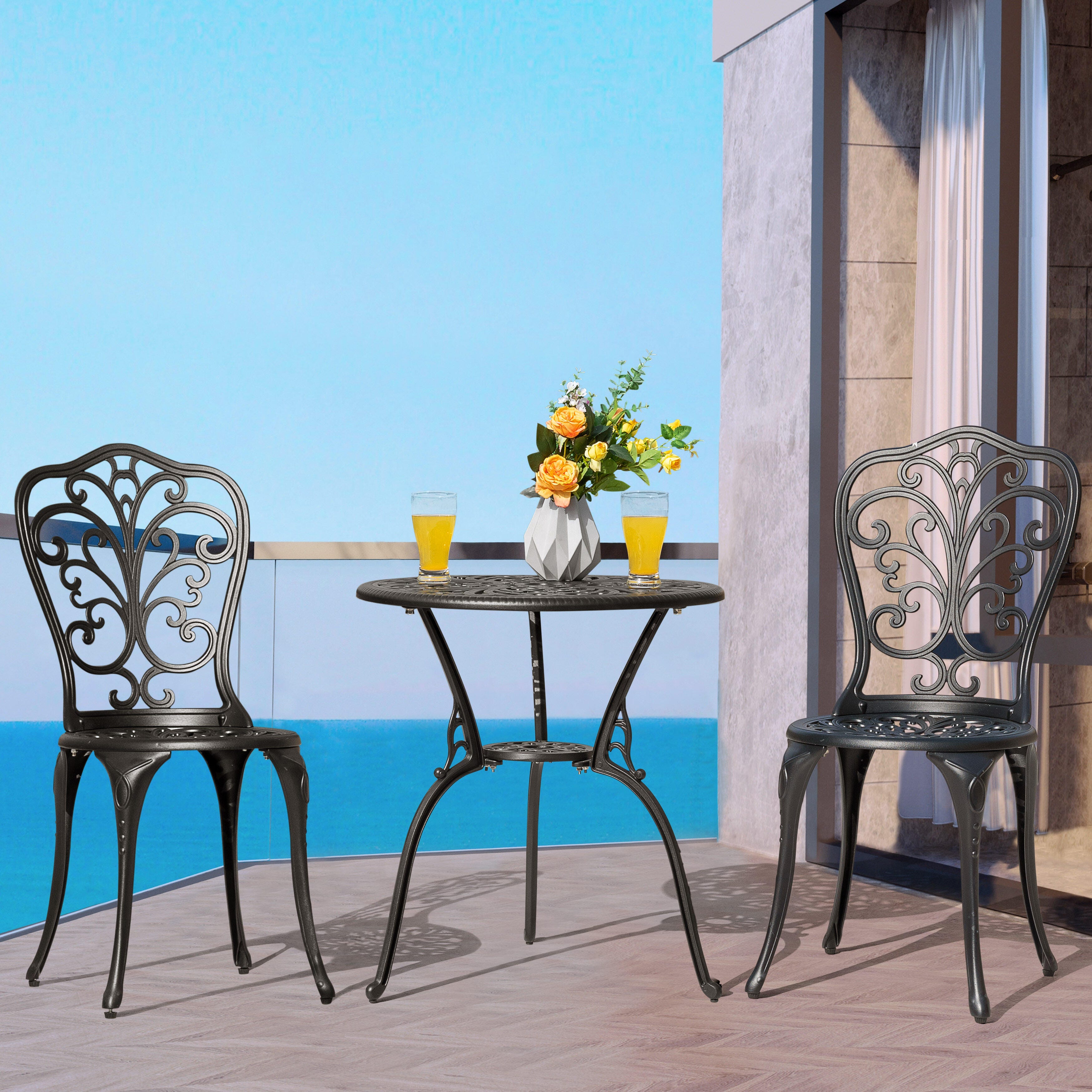 Nuu Garden Outdoor Bistro Table and 2 Chairs, , large