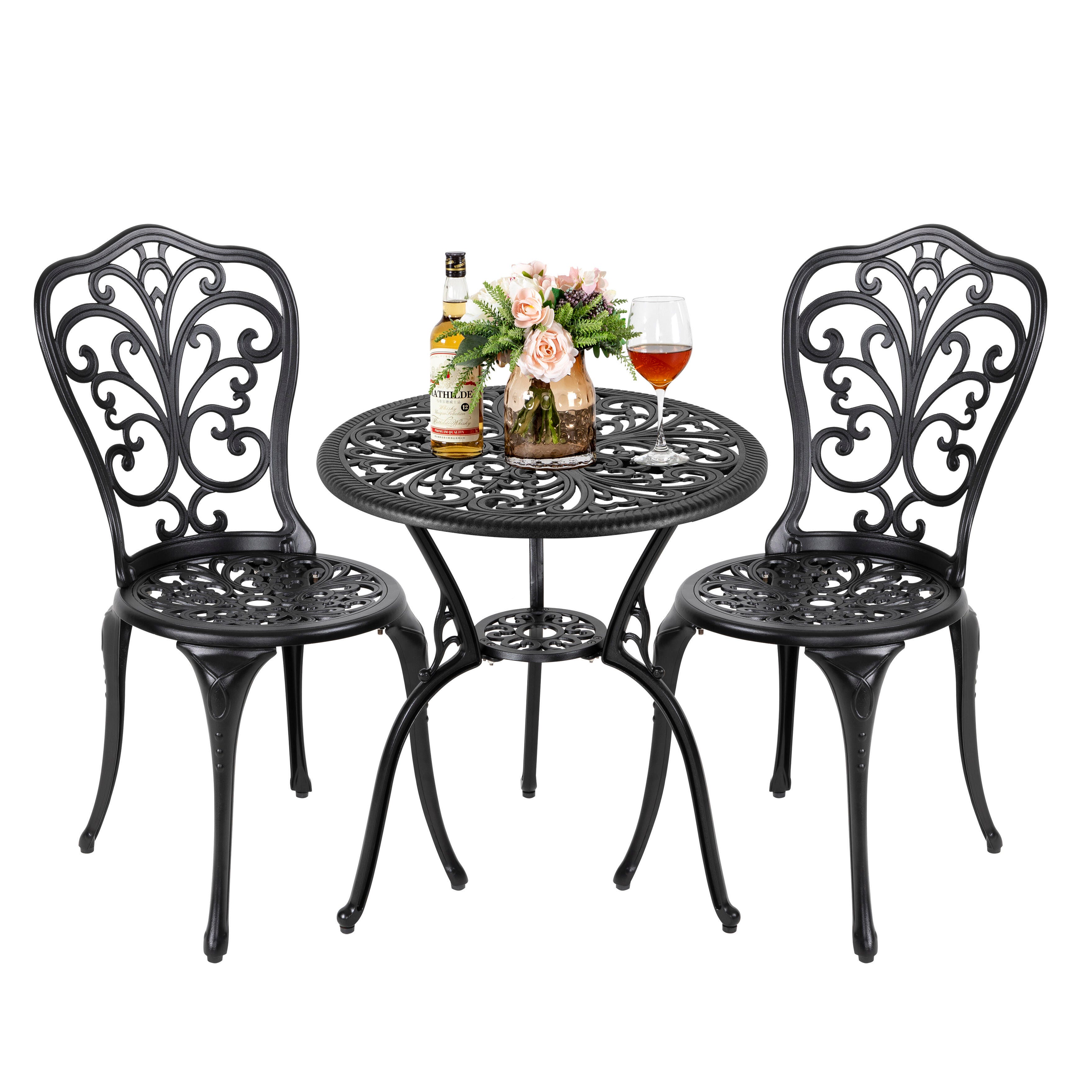 Nuu Garden Outdoor Bistro Table and 2 Chairs, , large