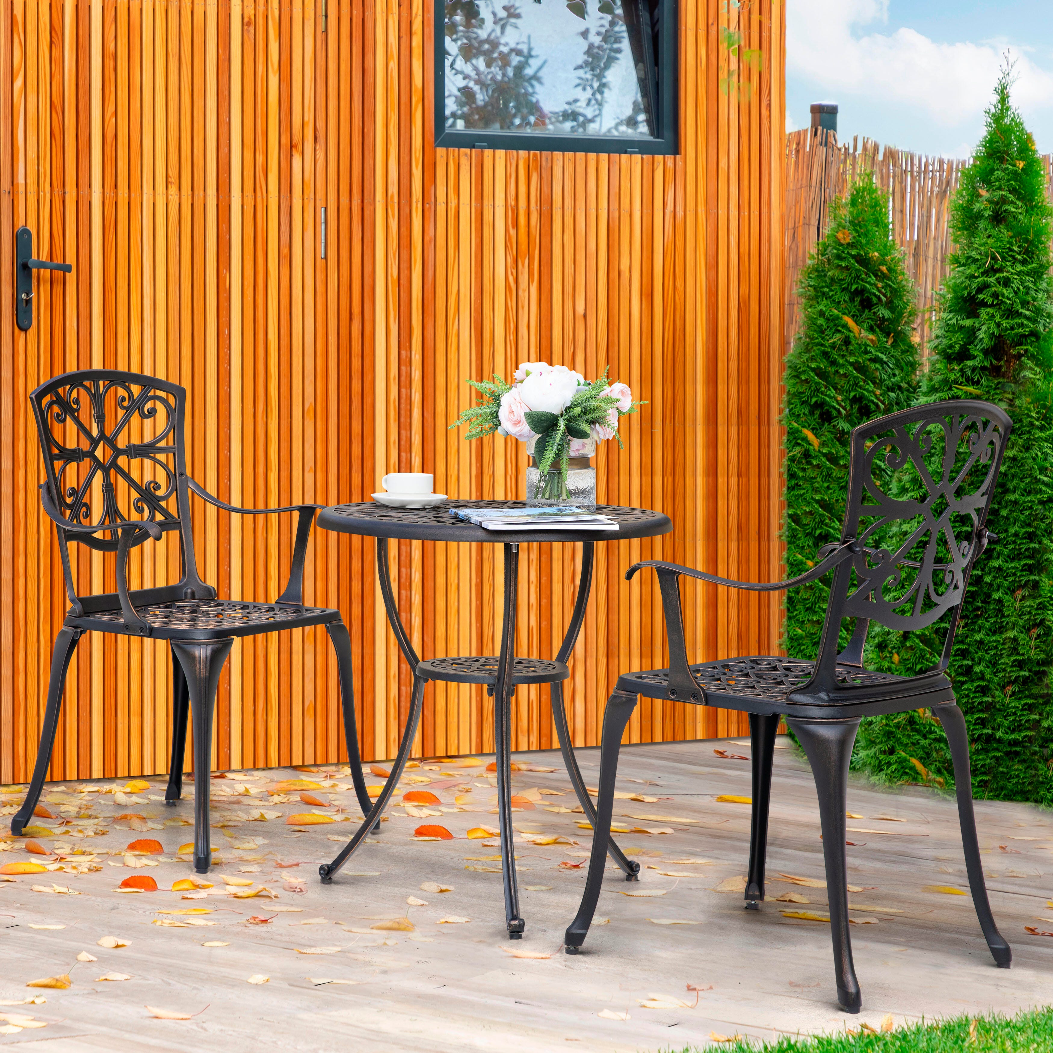 Nuu Garden Outdoor Bistro Table and 2 Chairs, , large