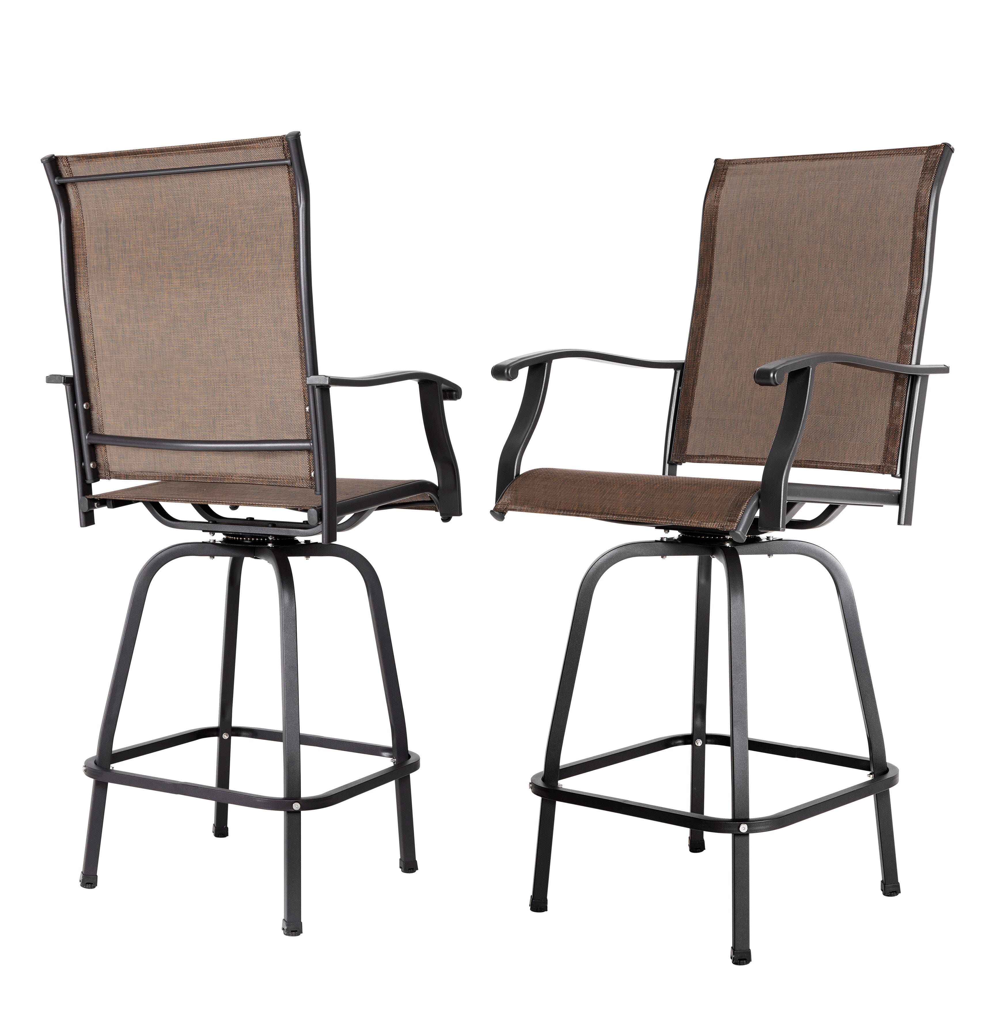 Nuu Garden Outdoor Patio Swivel Bar Stools, , large