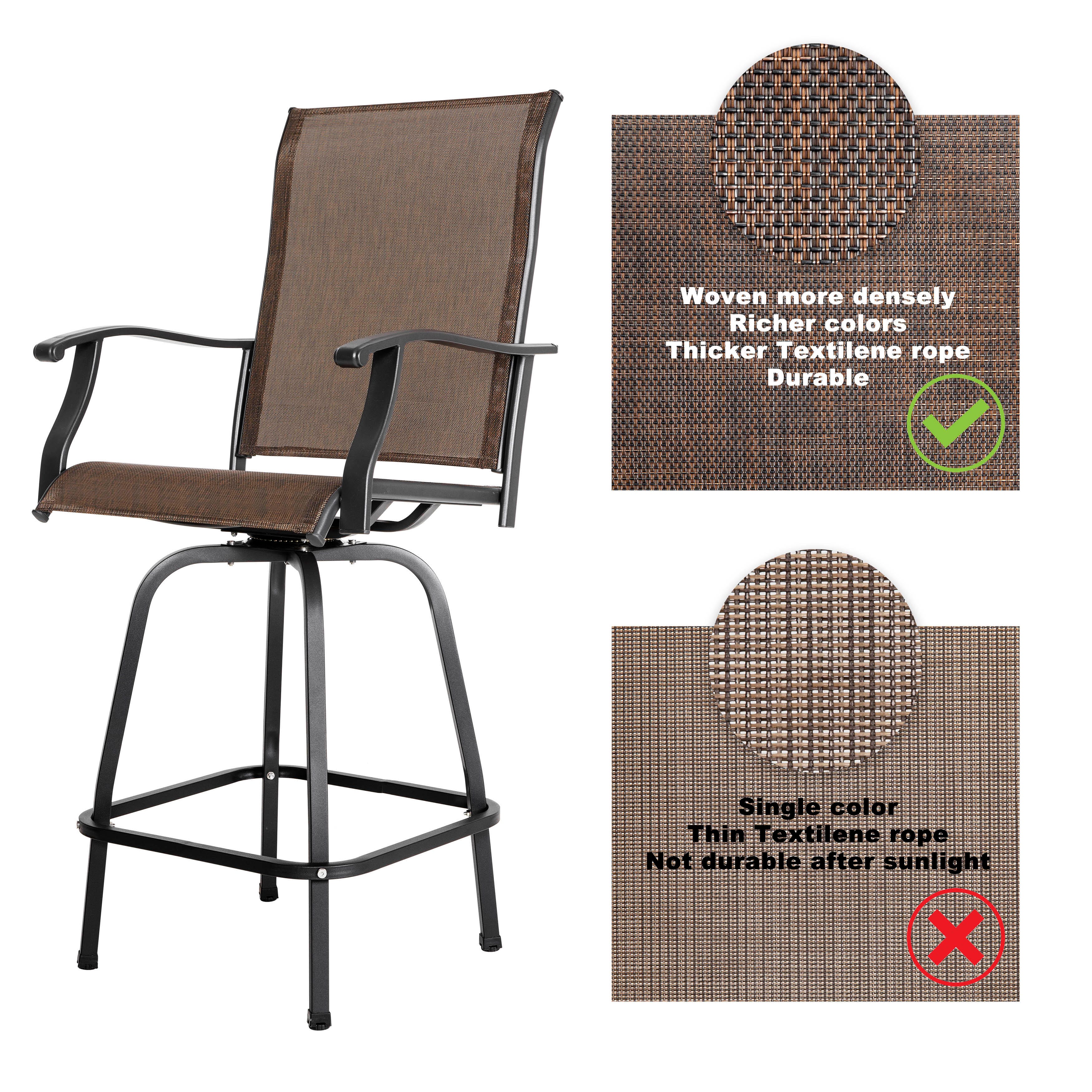 Nuu Garden Outdoor Patio Swivel Bar Stools, , large