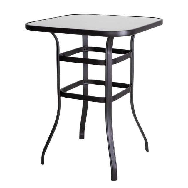 Nuu Garden Outdoor 32" Square Bar Table, Black