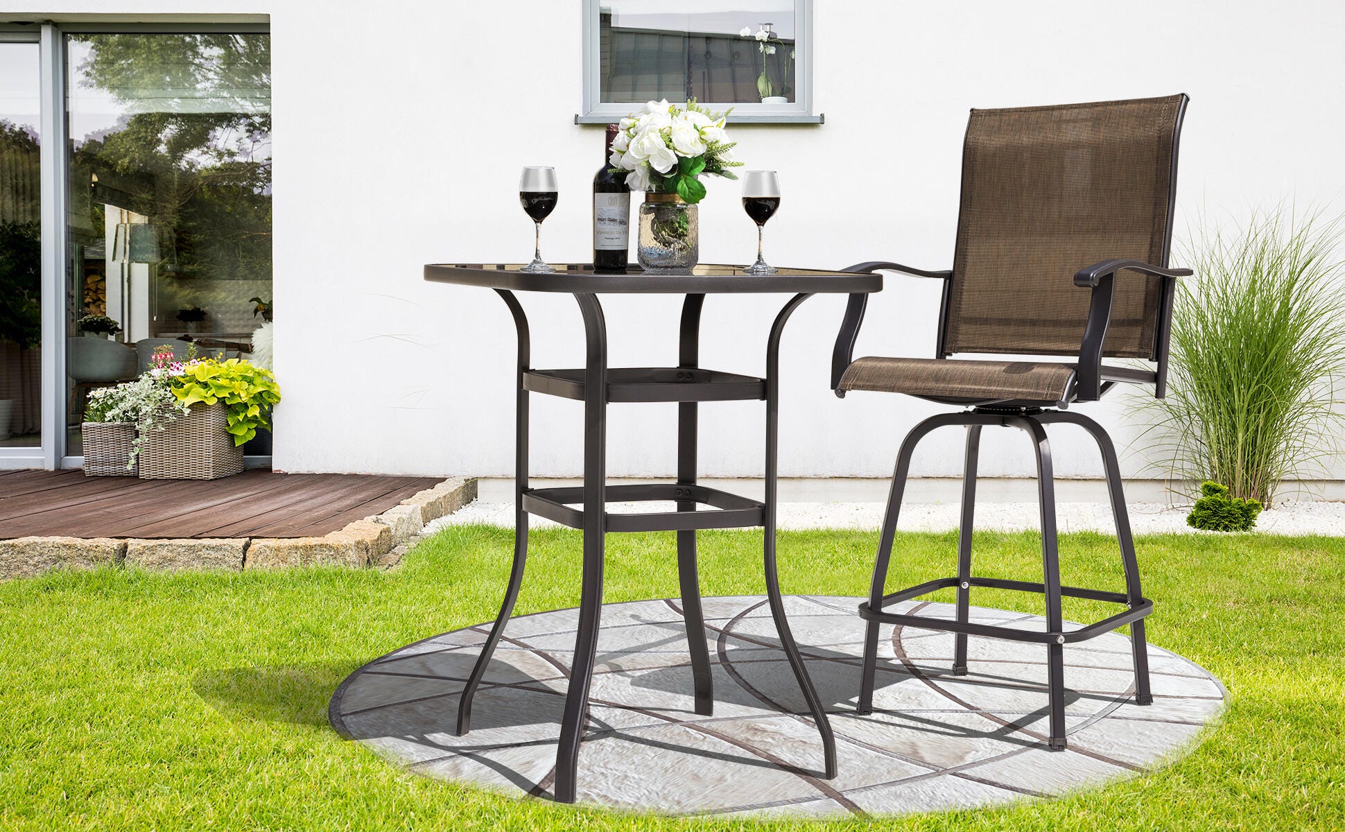 Nuu Garden Outdoor 32" Square Bar Table, , large