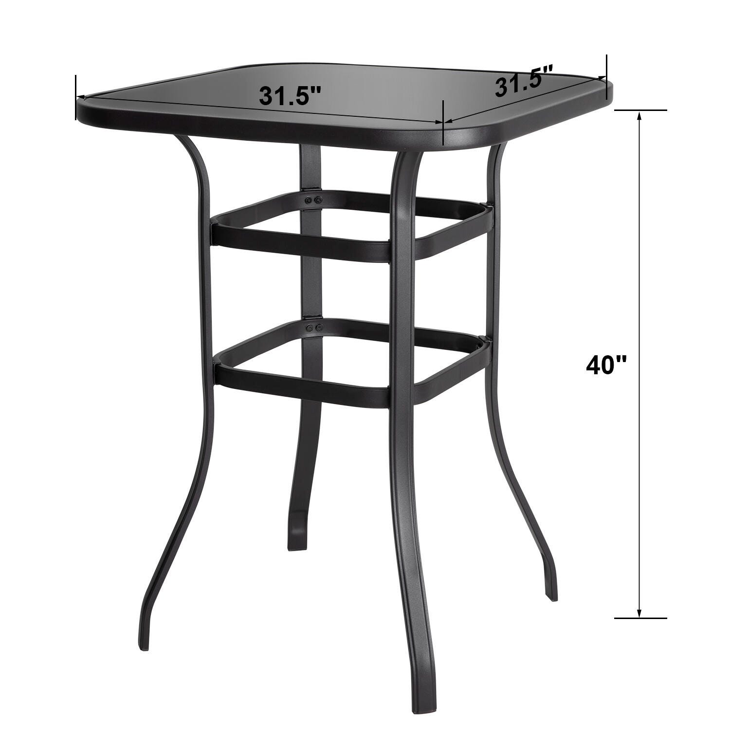 Nuu Garden Outdoor 32" Square Bar Table, , large