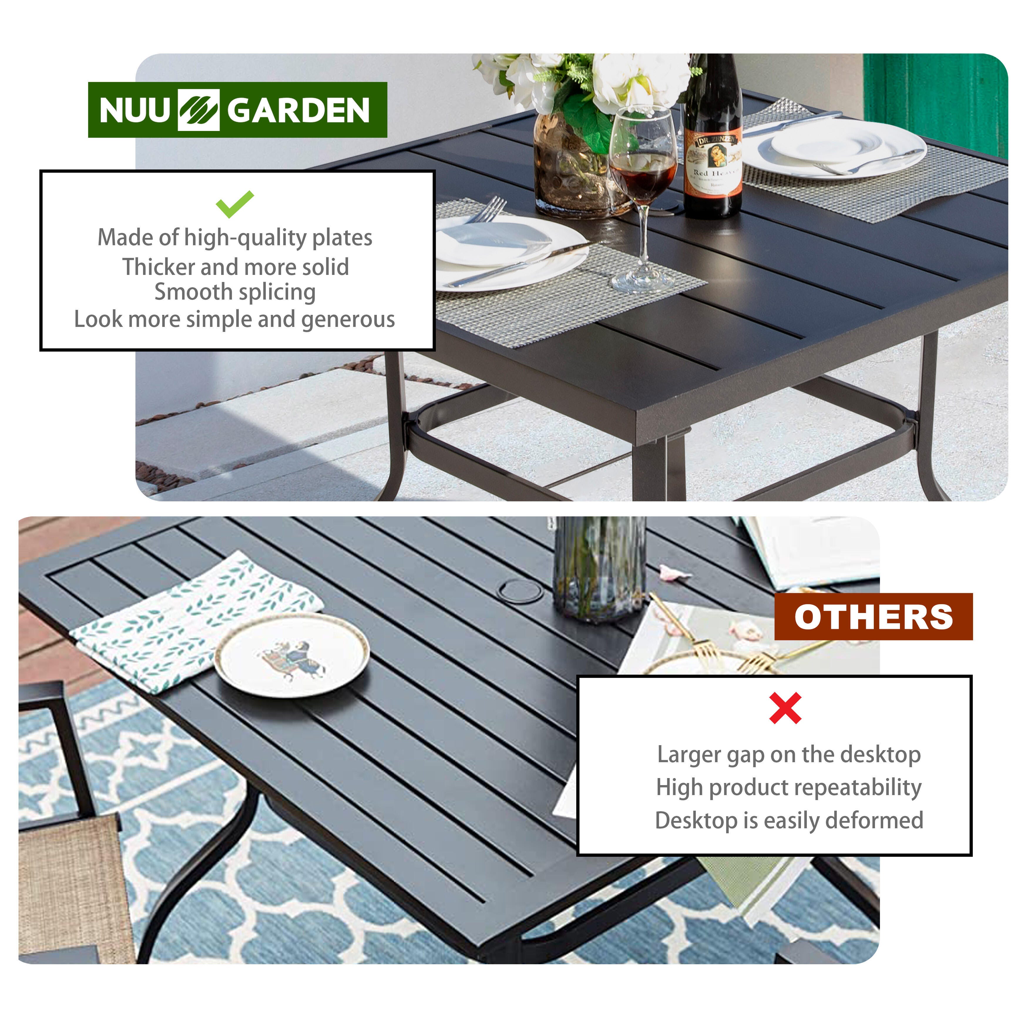 Nuu Garden Outdoor Dining Table, , large