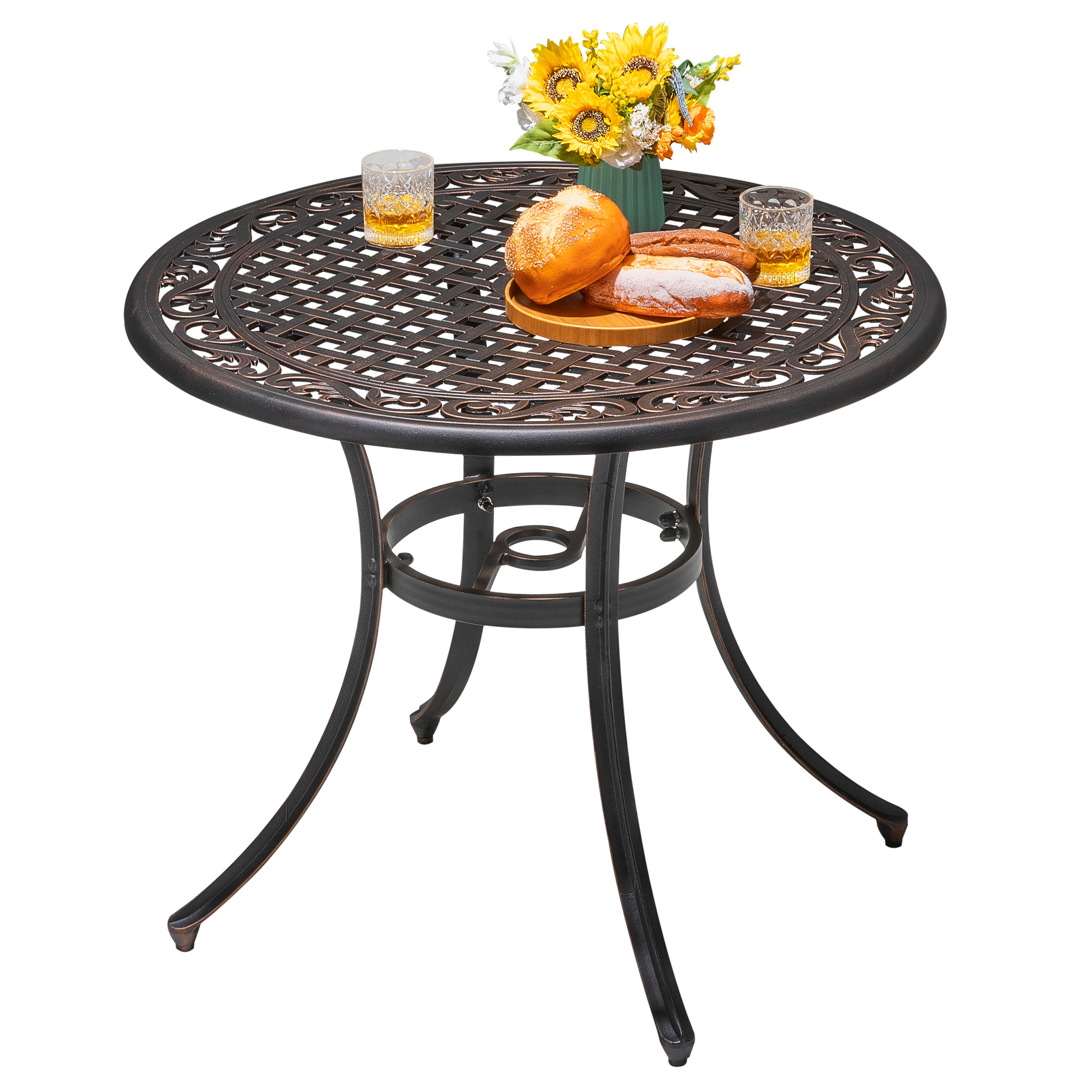 Nuu Garden 35" Outdoor Round Dining Table, , large
