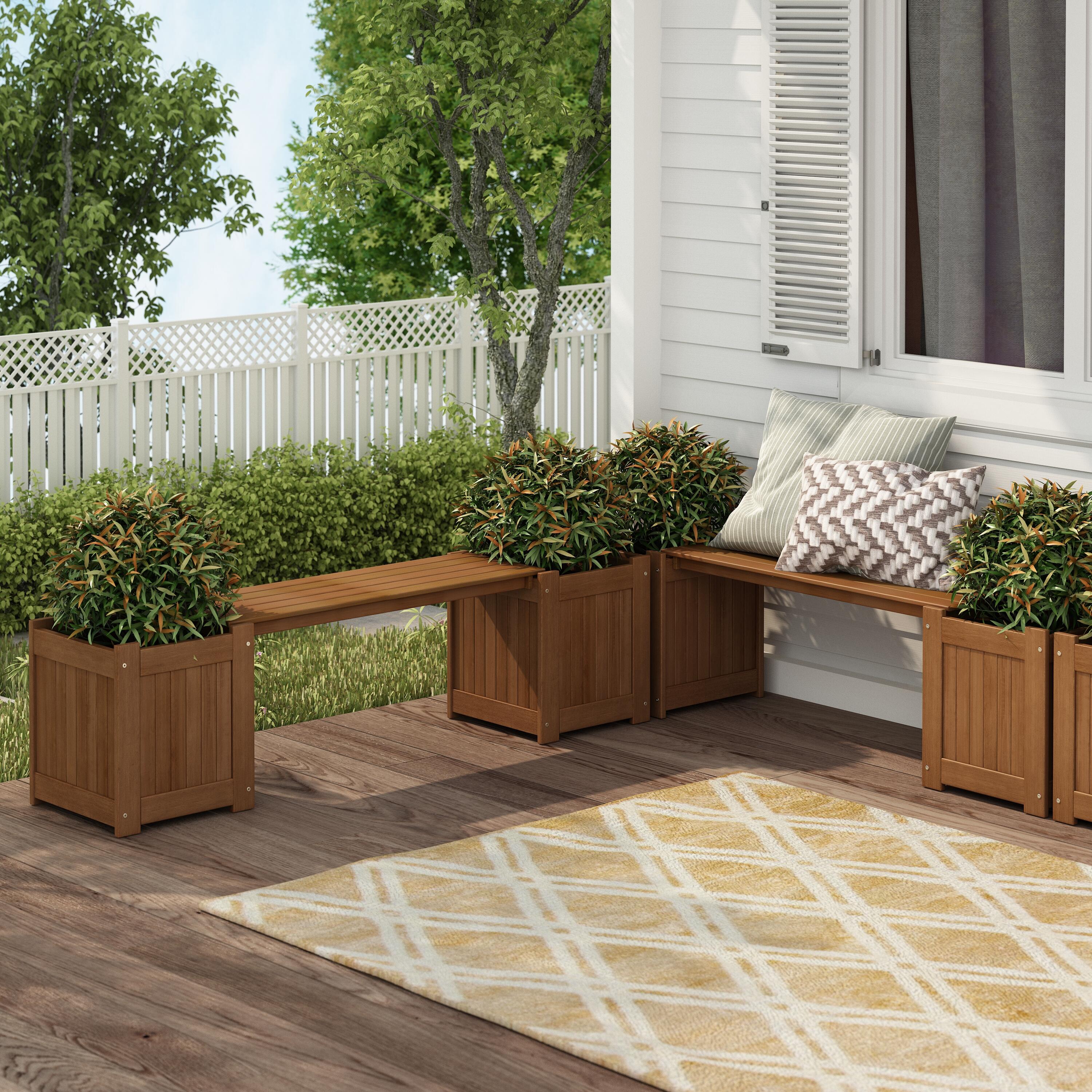 Furinno Tioman Outdoor Hardwood Planter Box, , large