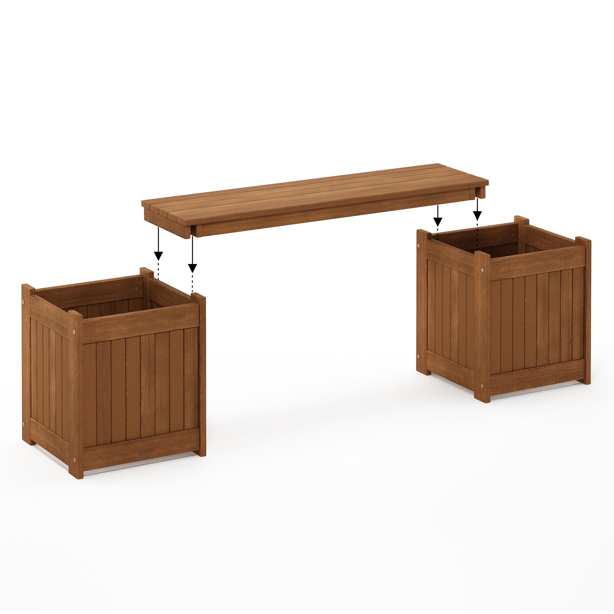 Furinno Tioman Outdoor Hardwood Planter Box, , large