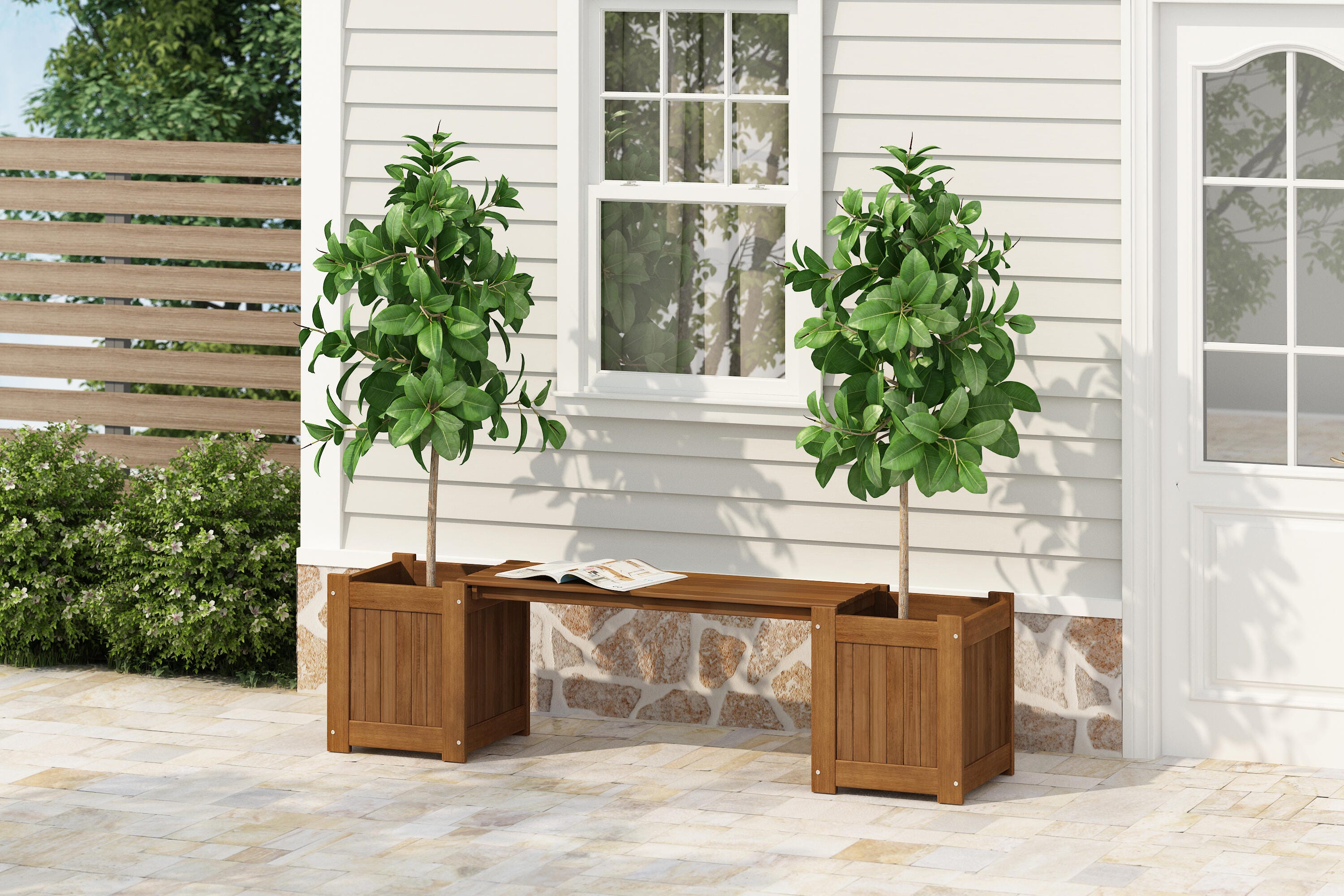 Furinno Tioman Outdoor Hardwood Planter Box, , large