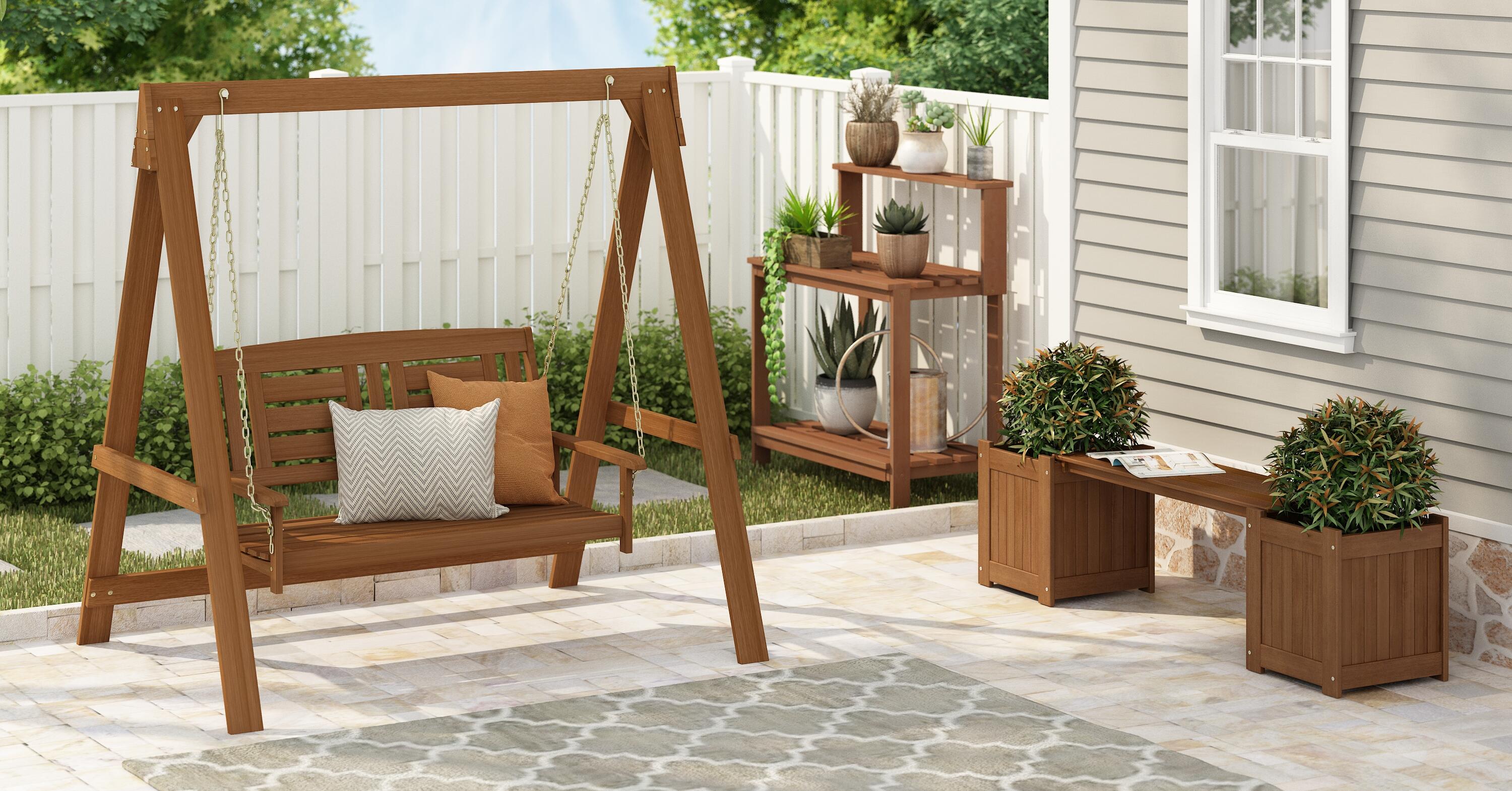 Furinno Tioman Outdoor Hardwood Planter Box, , large