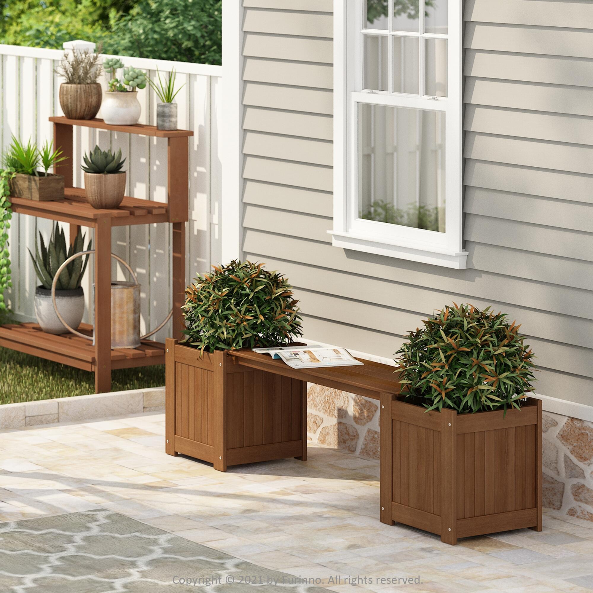 Furinno Tioman Outdoor Hardwood Planter Box, , large