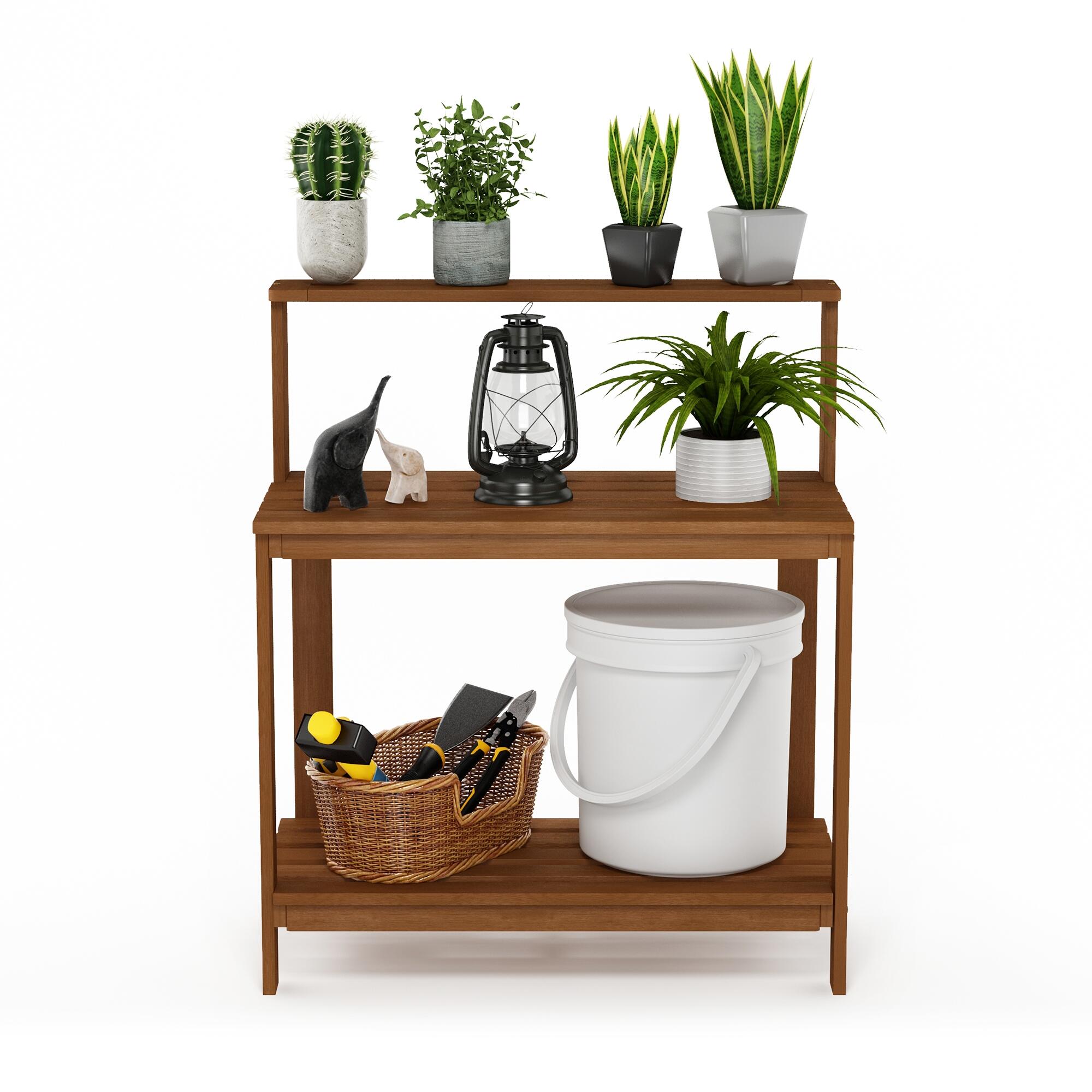 Furinno Tioman Outdoor Hardwood Potting Bench, , large