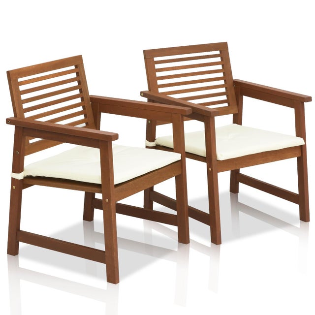 Furinno Tioman Outdoor Hardwood Armchair with Cushion (Set of 2)