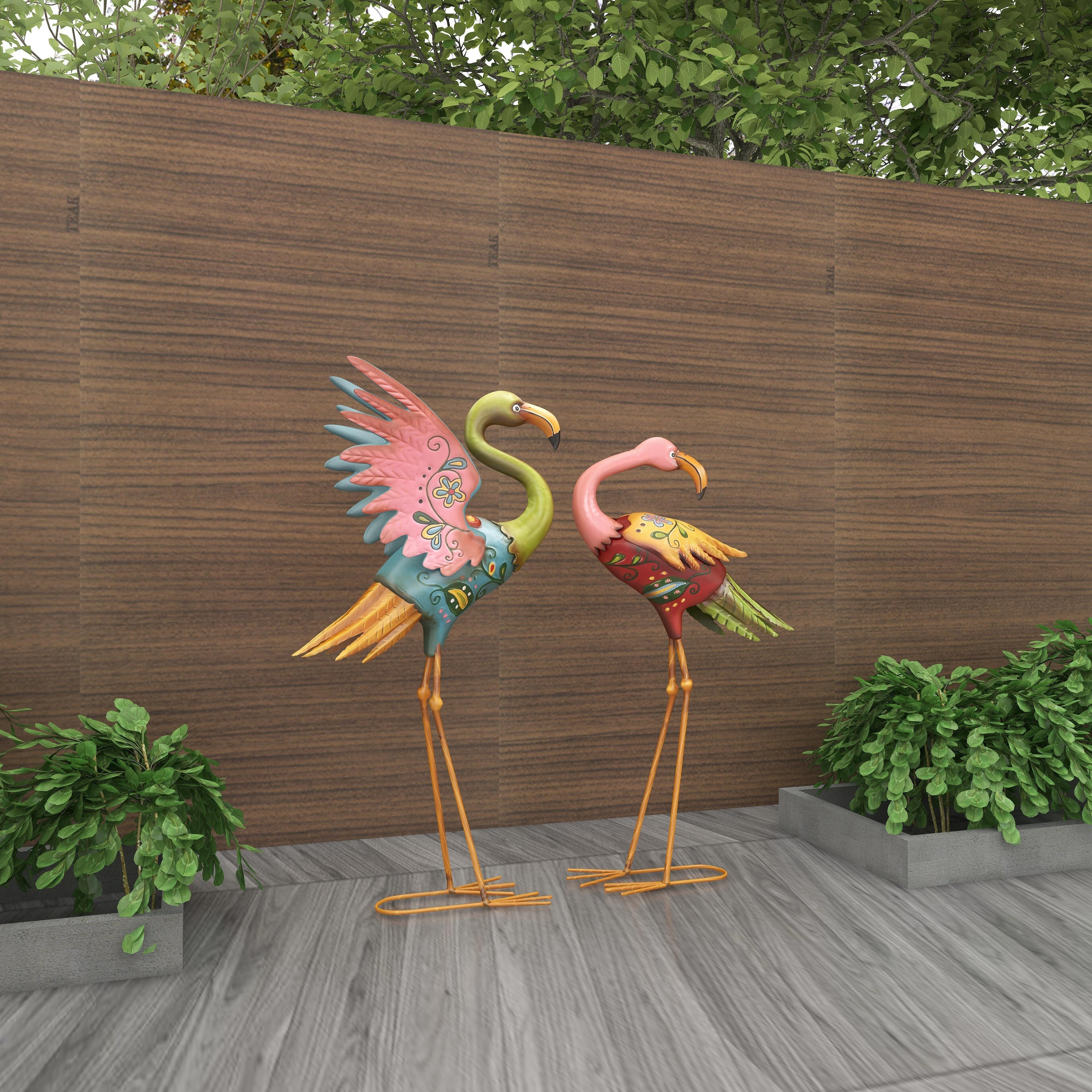 Bayberry Lane Outdoor Flamingo Garden Sculpture (Set of 2) | Ashley